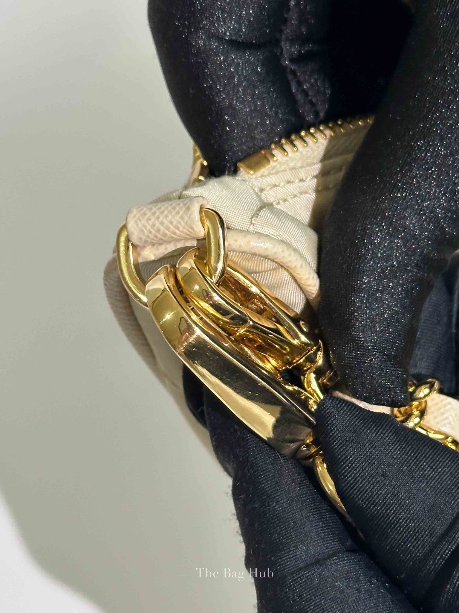 Prada Desert Beige Re-Nylon Saffiano Quilted Mini Re-Edition 1995 Chaine Shoulder Bag