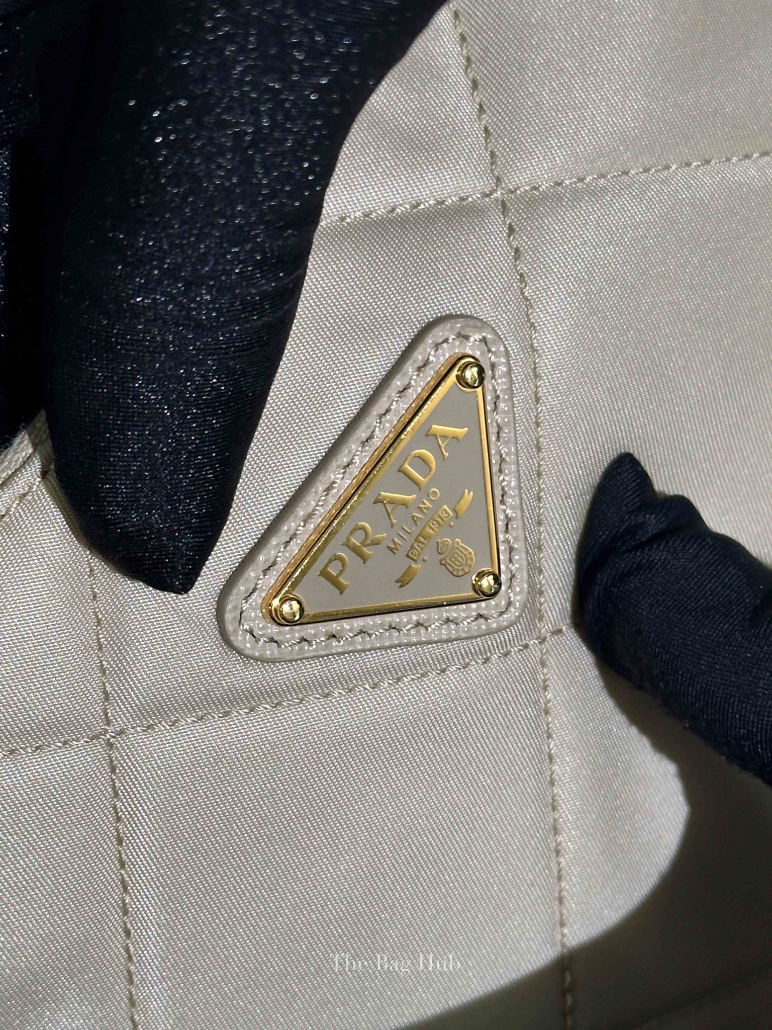 Prada Desert Beige Re-Nylon Saffiano Quilted Mini Re-Edition 1995 Chaine Shoulder Bag