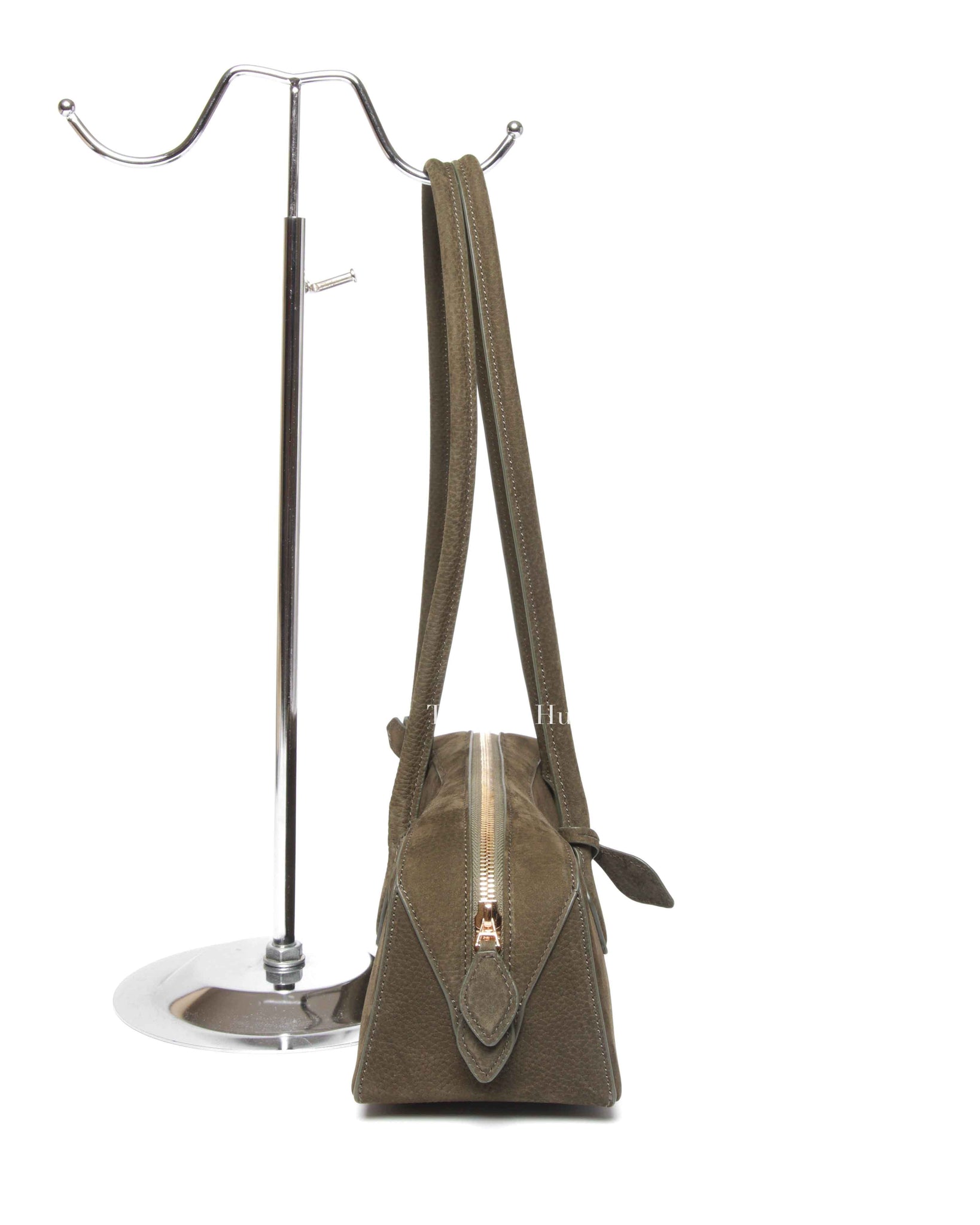 Alaia Olive Green Nubuck Calfskin Le Teckel Medium Bag