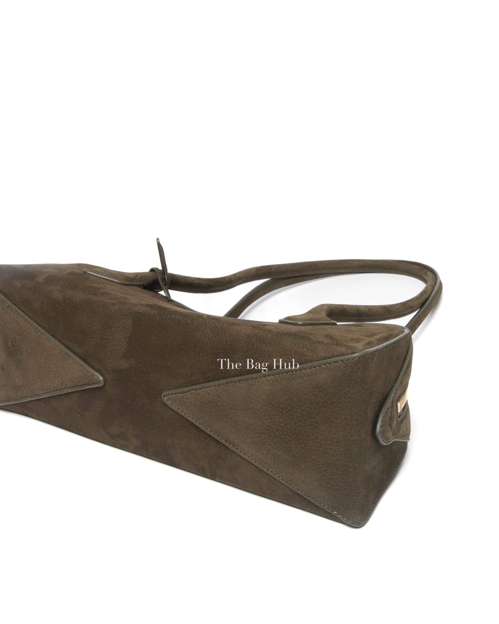 Alaia Olive Green Nubuck Calfskin Le Teckel Medium Bag