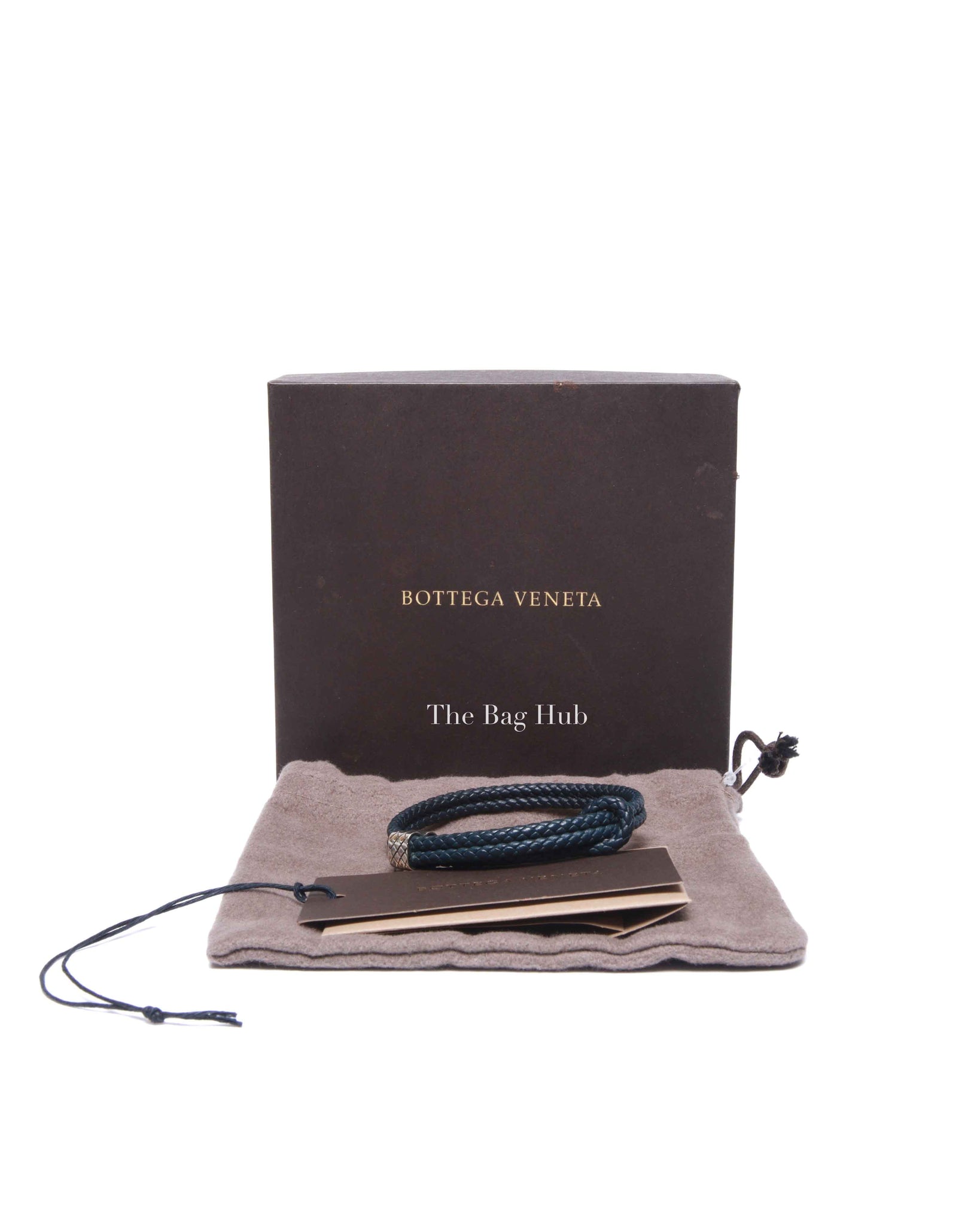 Bottega Veneta Navy Blue Nappa Intrecciato Bracelet