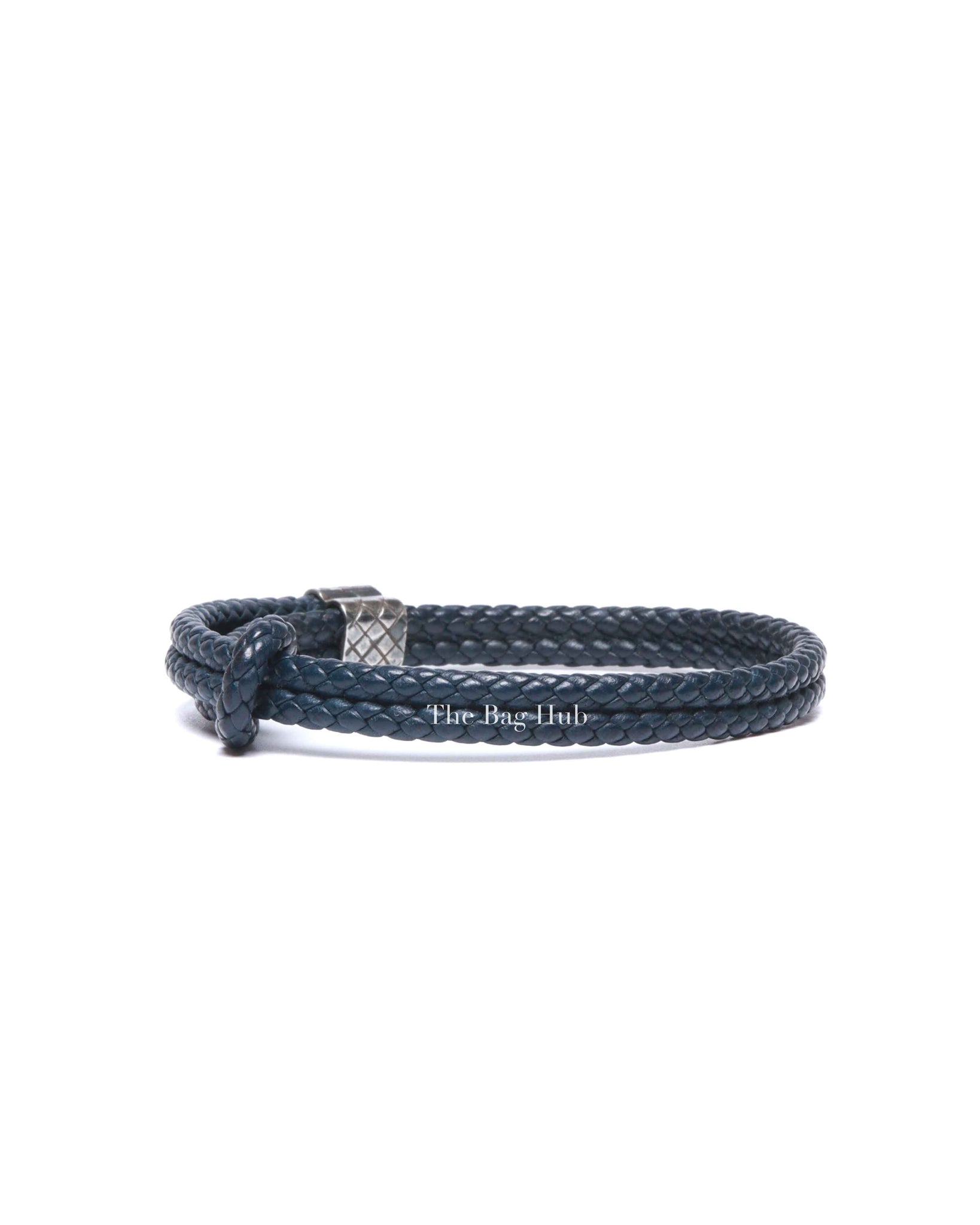 Bottega Veneta Navy Blue Nappa Intrecciato Bracelet