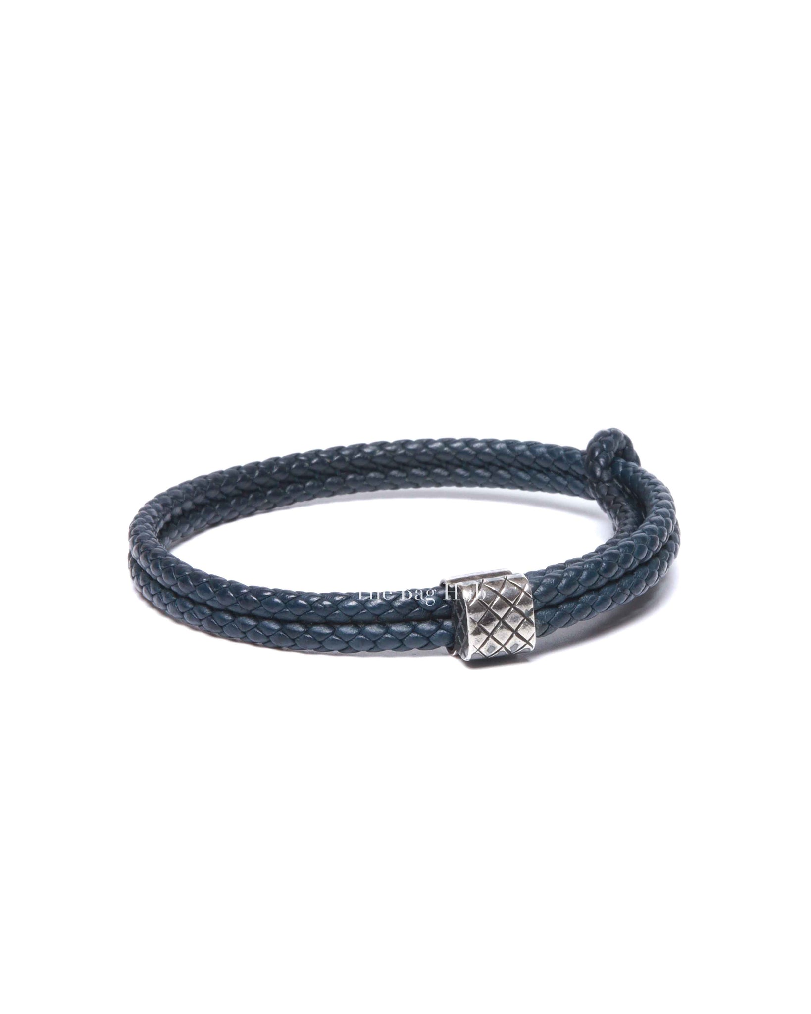 Bottega Veneta Navy Blue Nappa Intrecciato Bracelet