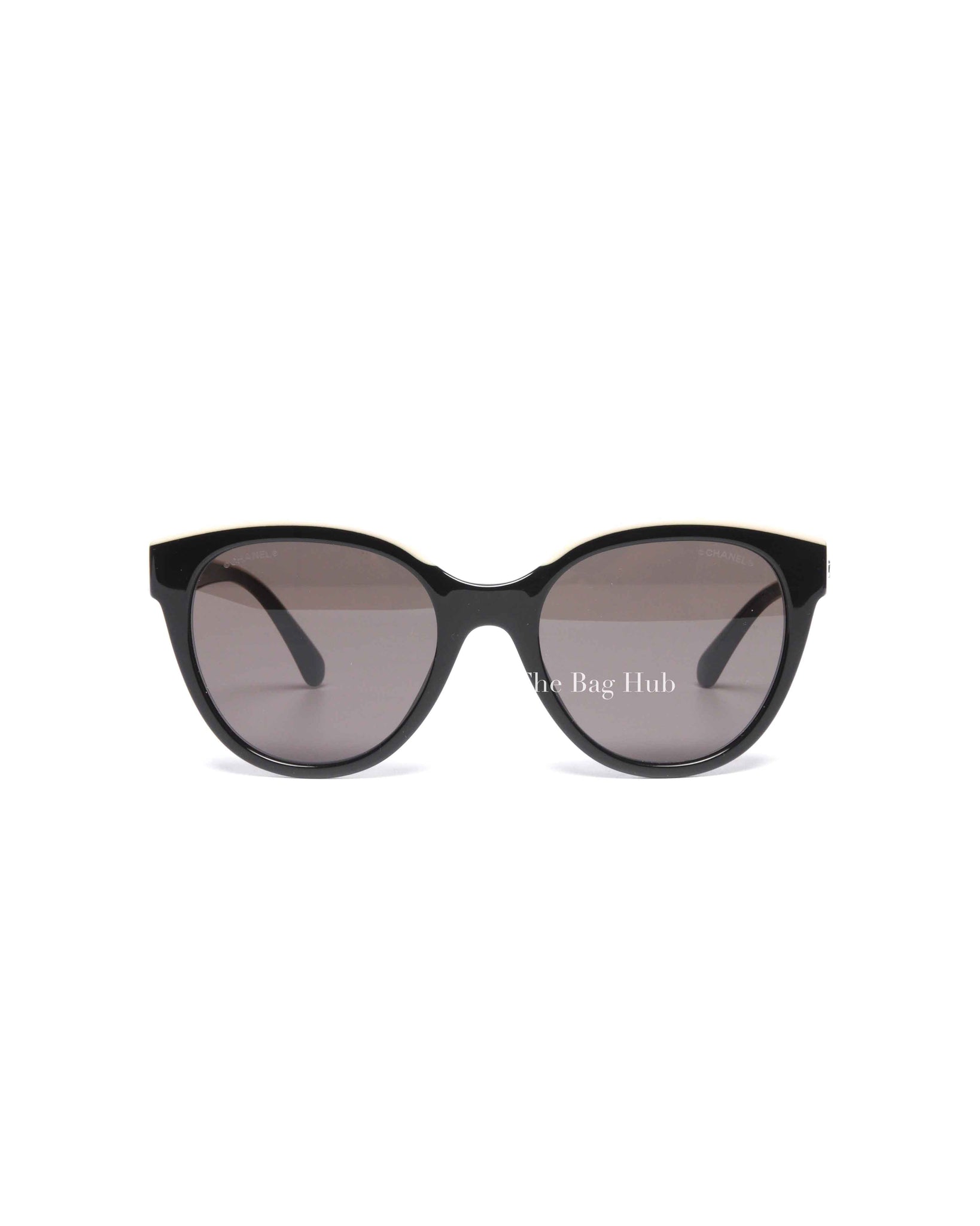 Chanel Black/Beige Acetate Cateye Sunglasses