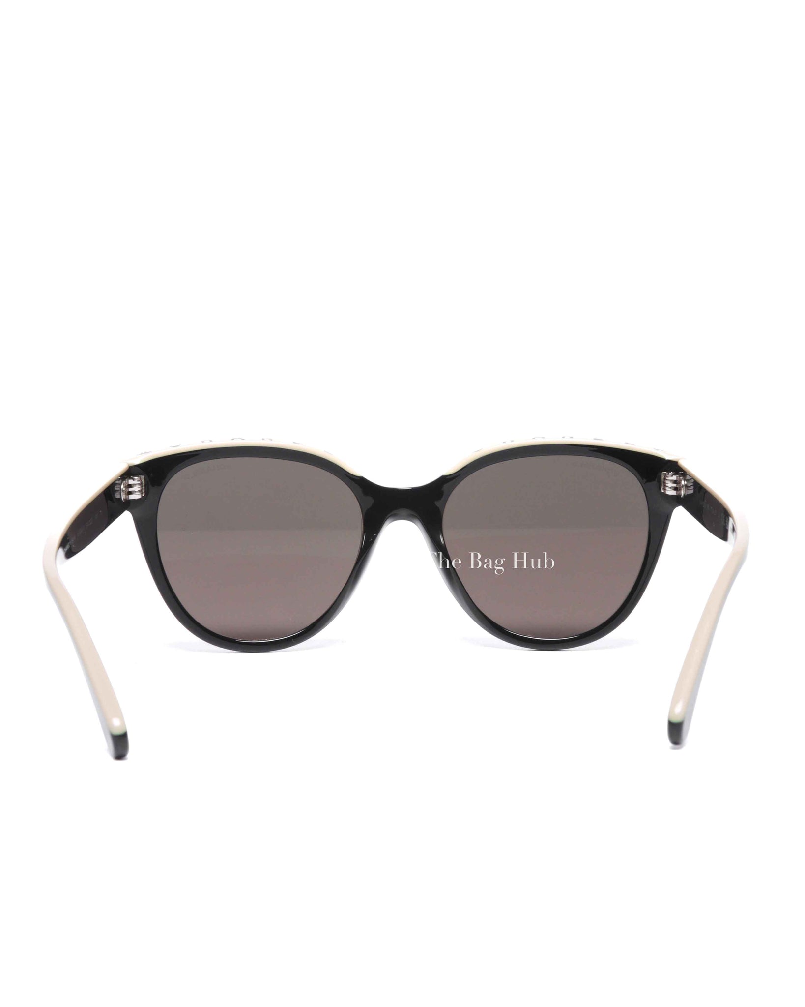 Chanel Black/Beige Acetate Cateye Sunglasses