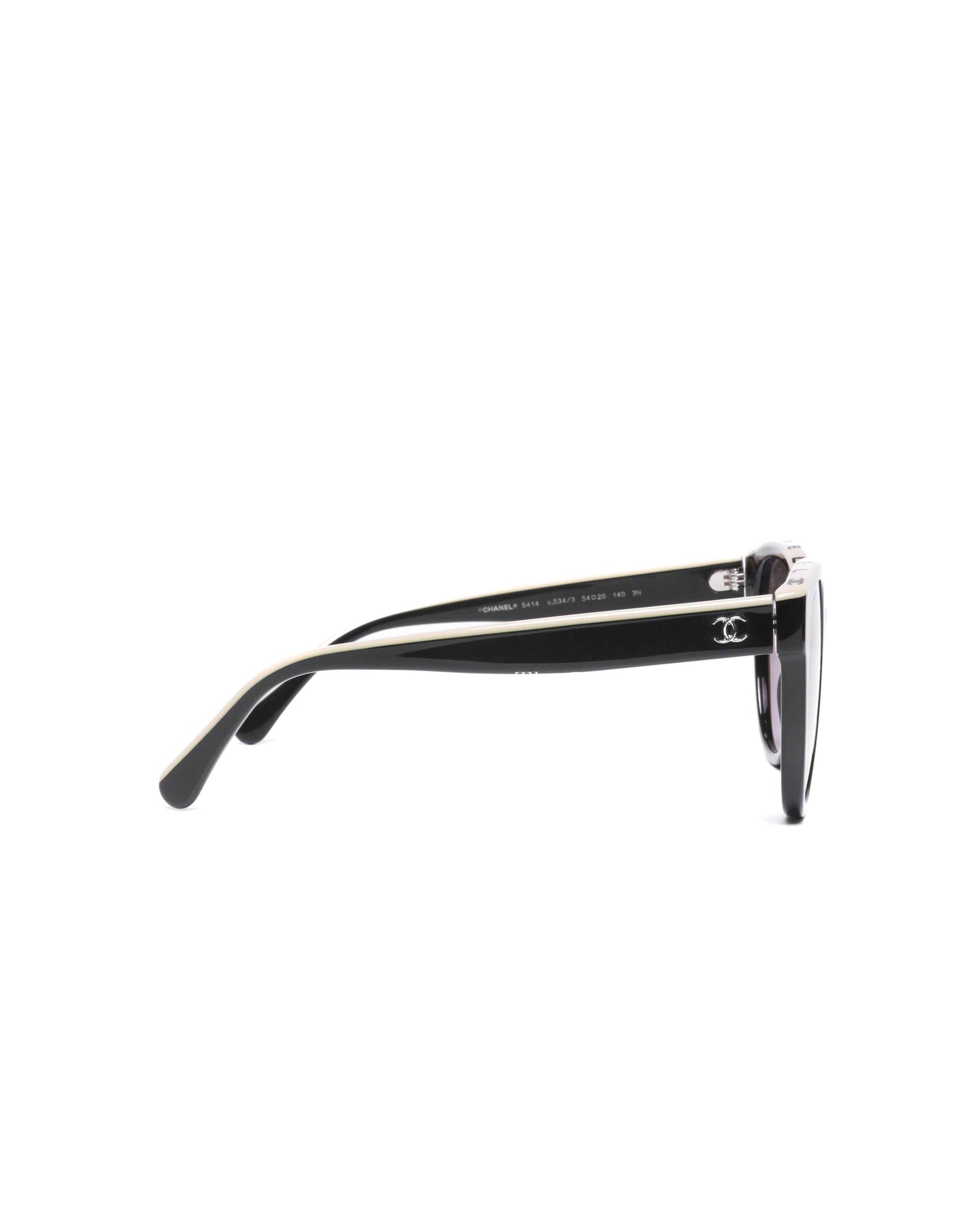 Chanel Black/Beige Acetate Cateye Sunglasses