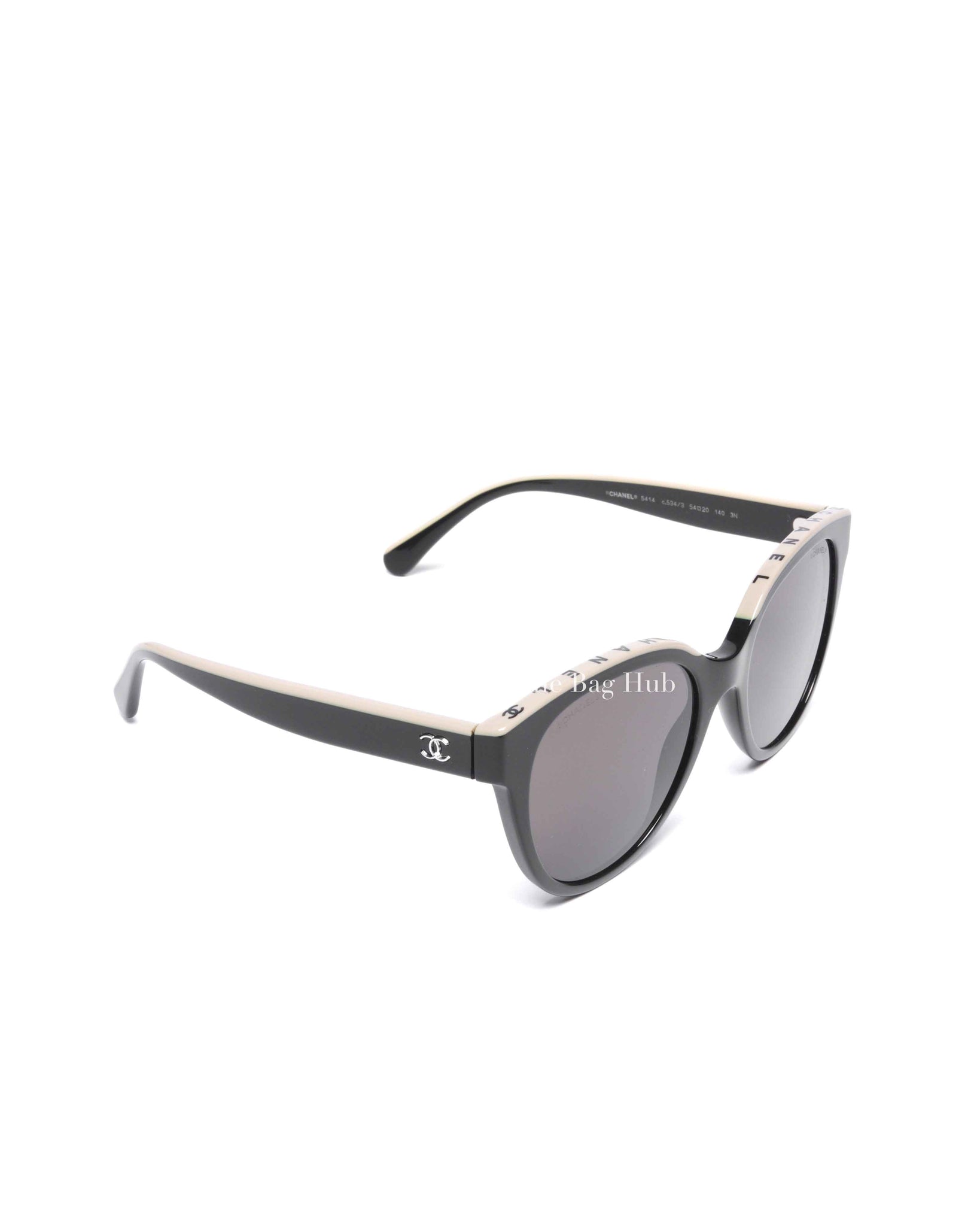 Chanel Black/Beige Acetate Cateye Sunglasses