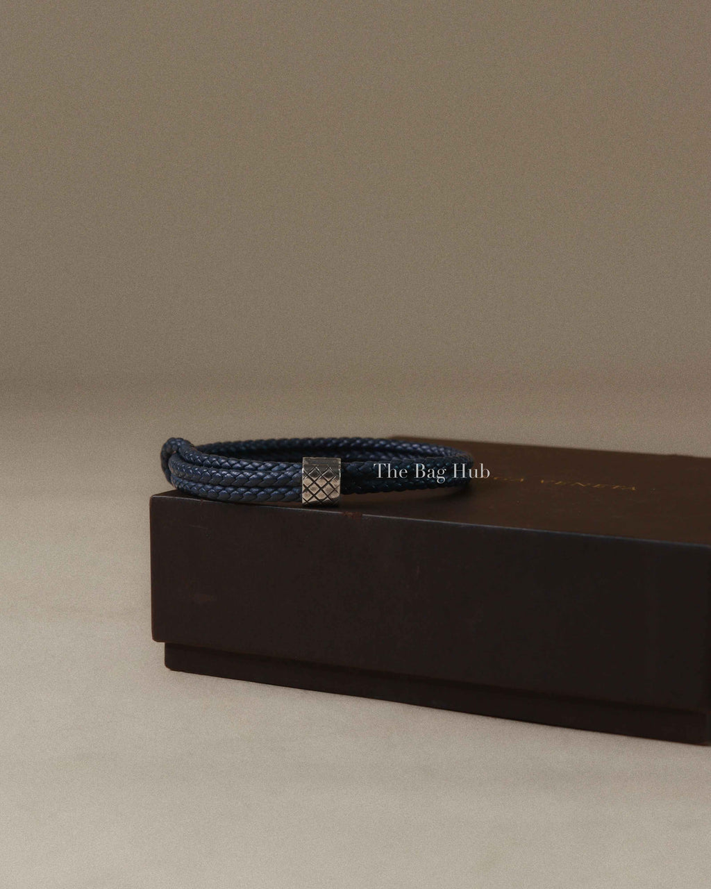 Bottega Veneta Navy Blue Nappa Intrecciato Bracelet