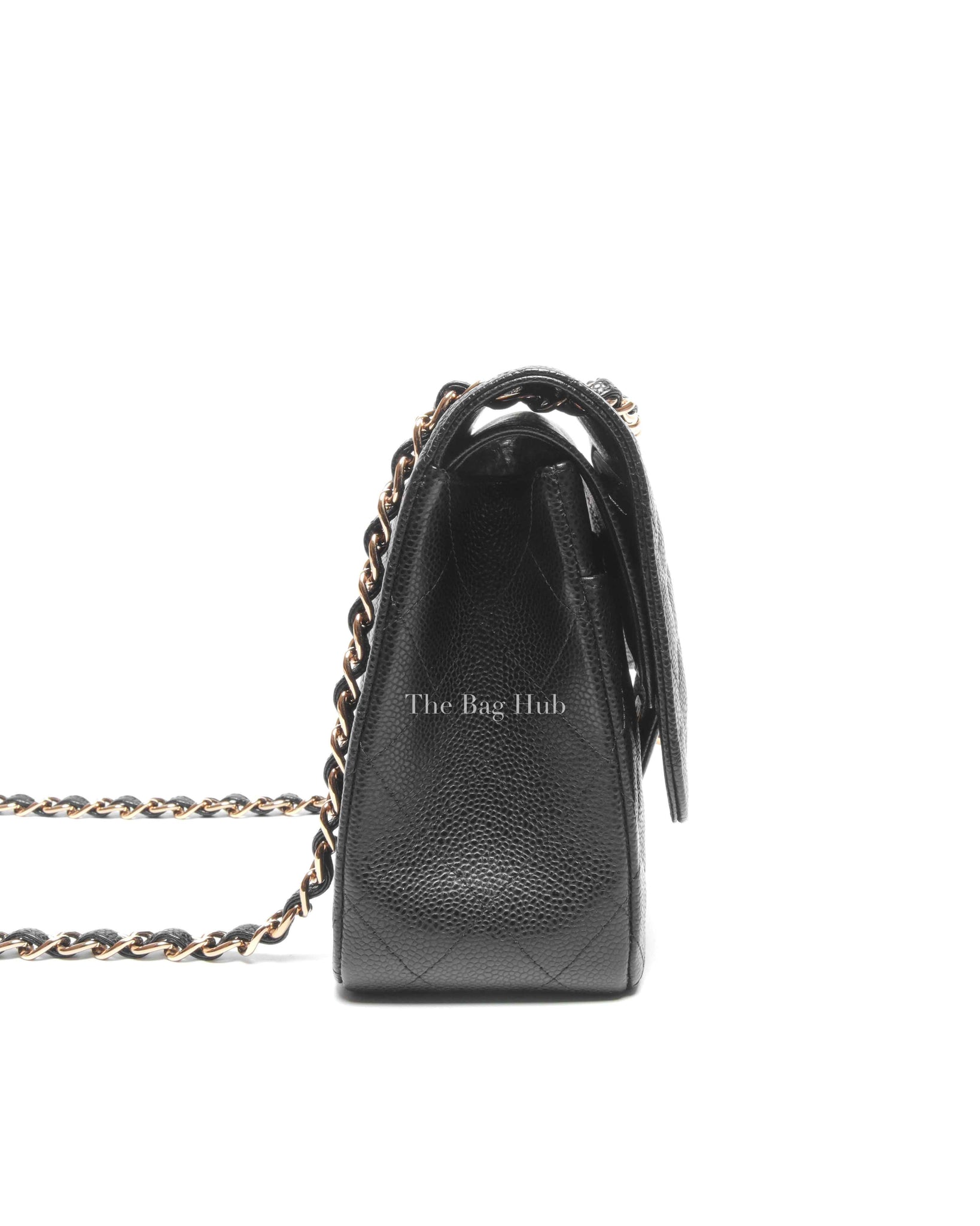 Chanel Black Quilted Caviar Large Classic Double Flap Bag GHW