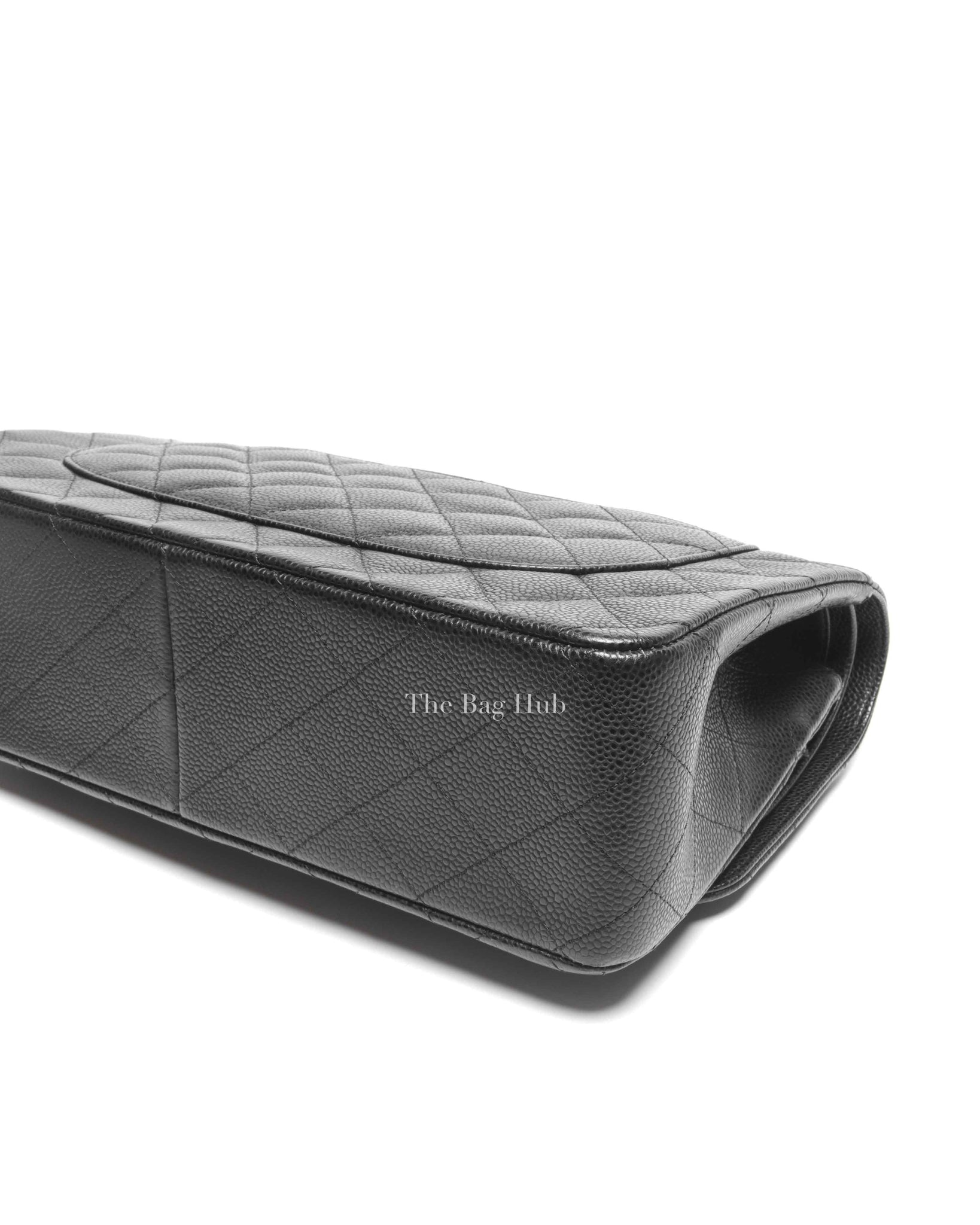 Chanel Black Quilted Caviar Large Classic Double Flap Bag GHW