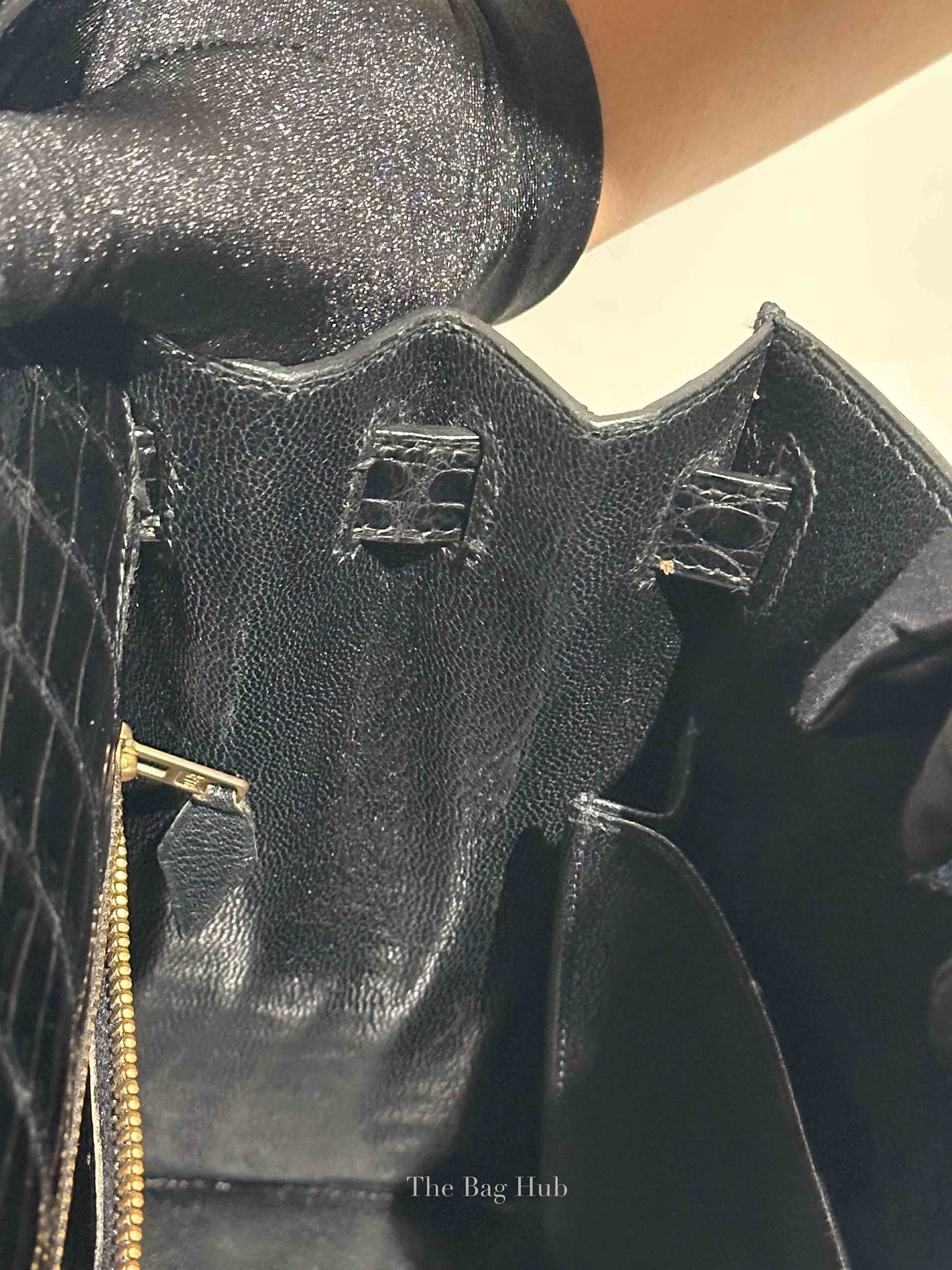 Hermes Black Porosus Crocodile Kelly 28 Bag GHW w/o Strap