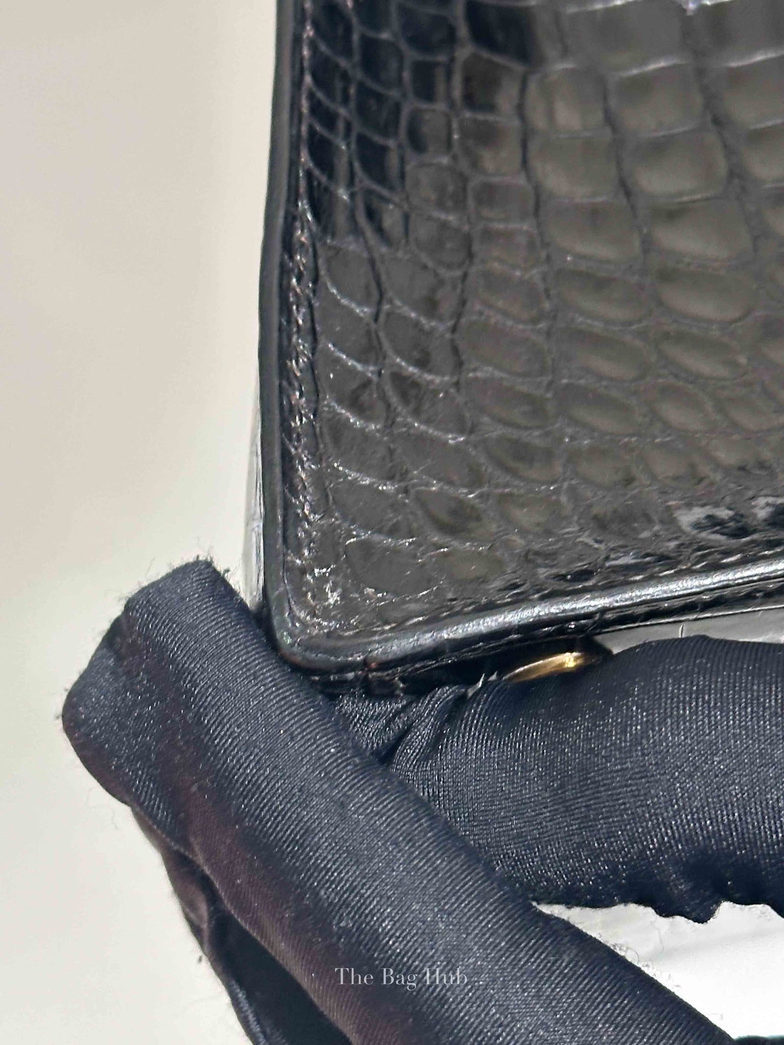 Hermes Black Porosus Crocodile Kelly 28 Bag GHW w/o Strap