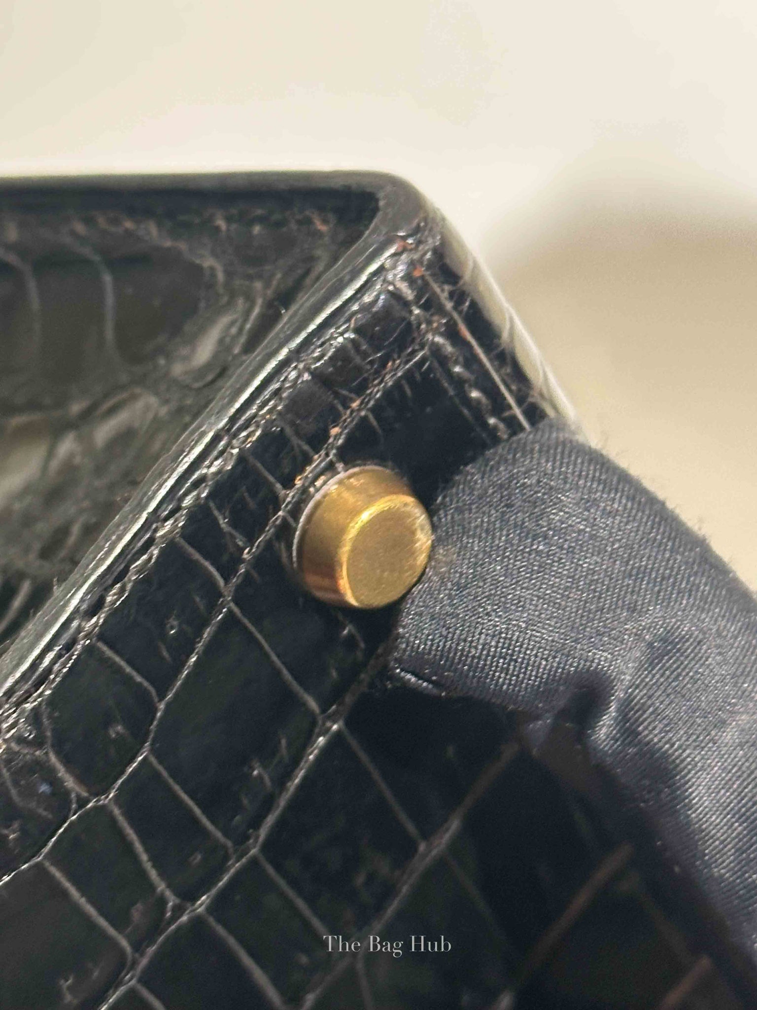 Hermes Black Porosus Crocodile Kelly 28 Bag GHW w/o Strap