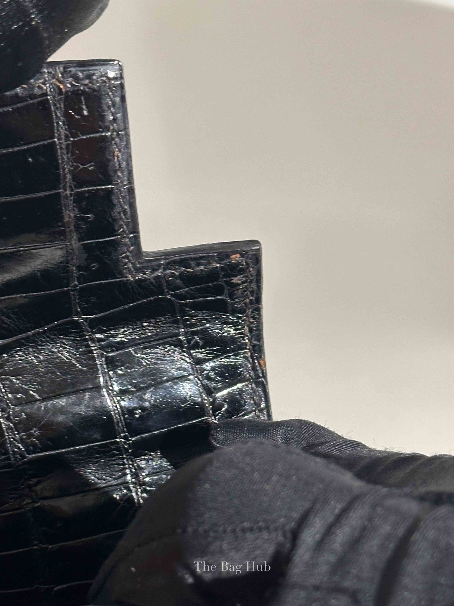 Hermes Black Porosus Crocodile Kelly 28 Bag GHW w/o Strap