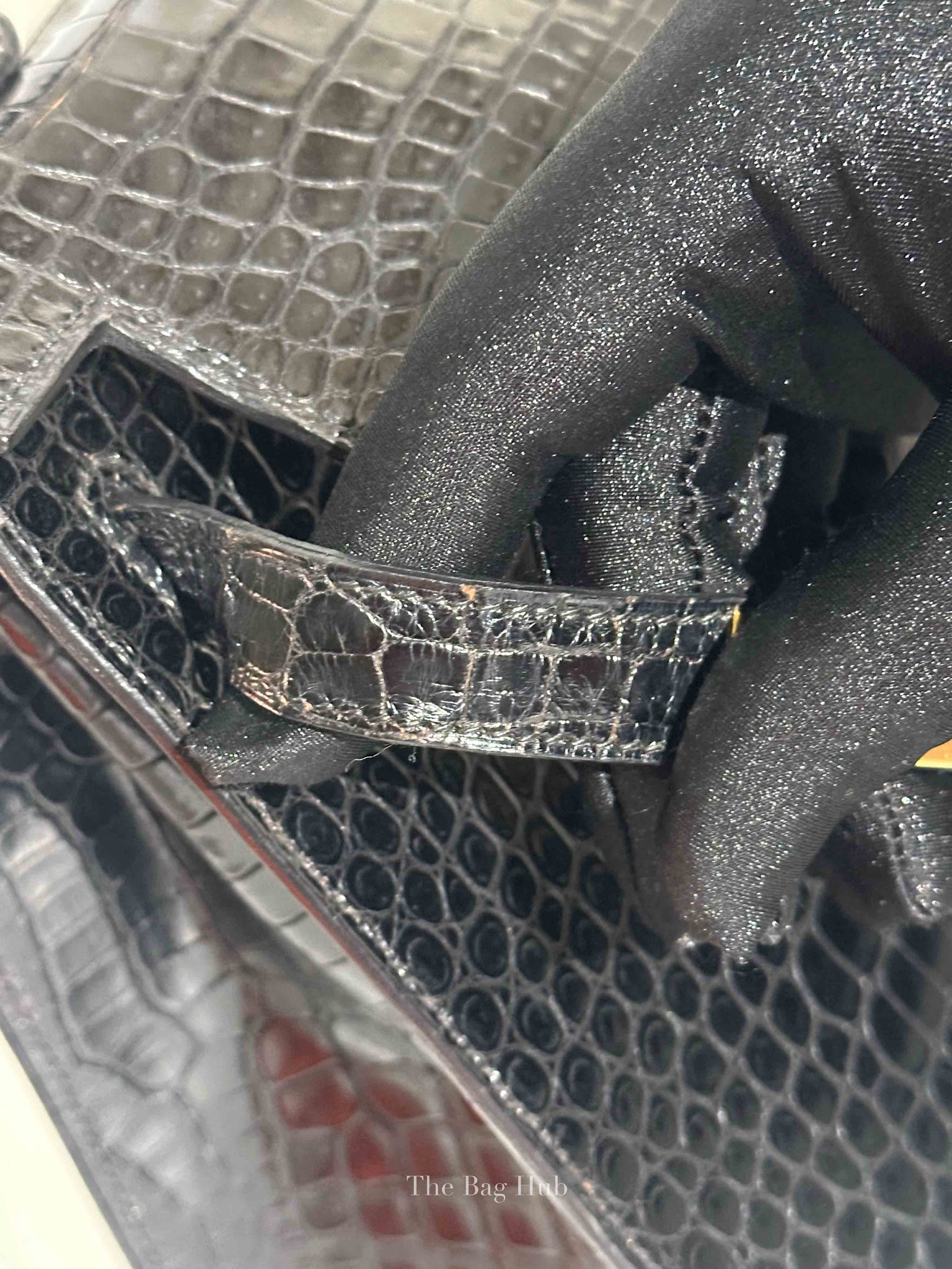 Hermes Black Porosus Crocodile Kelly 28 Bag GHW w/o Strap