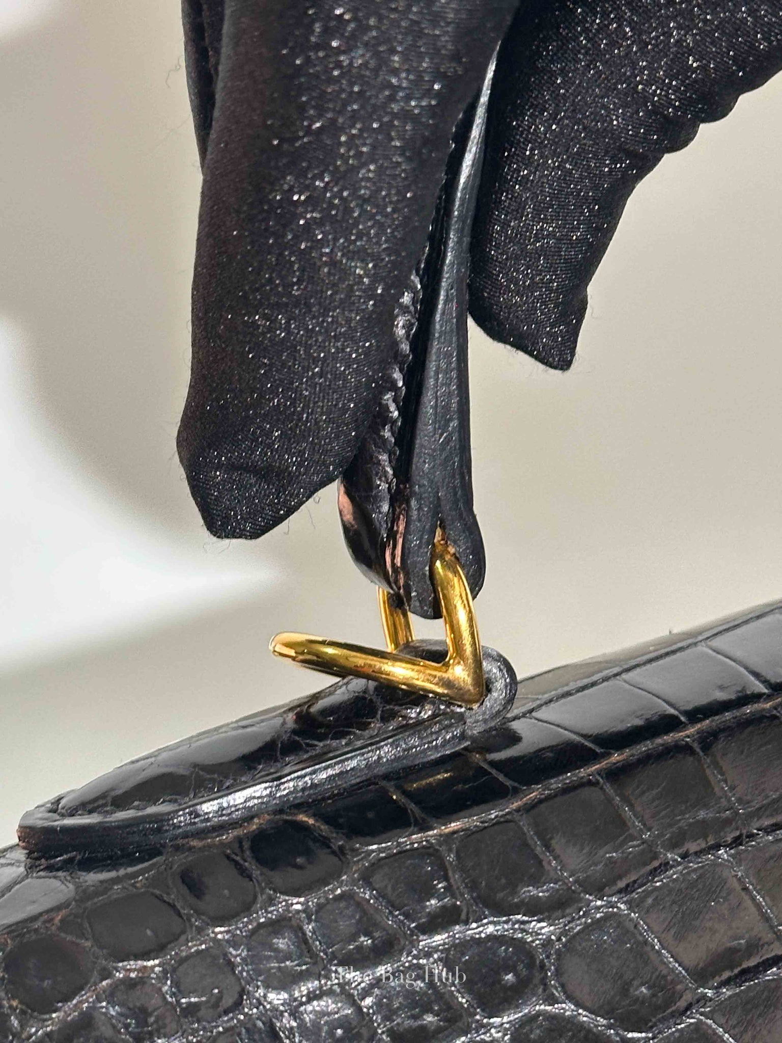 Hermes Black Porosus Crocodile Kelly 28 Bag GHW w/o Strap