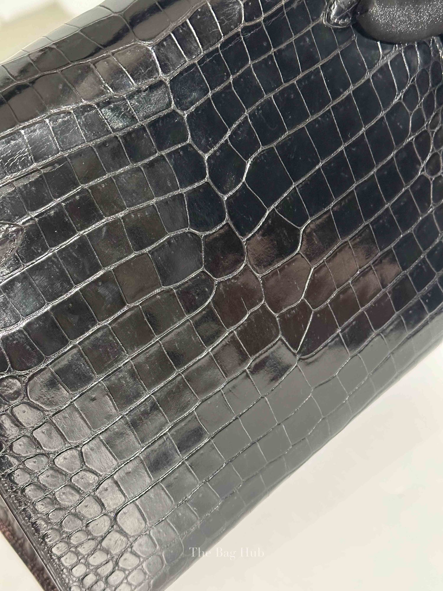 Hermes Black Porosus Crocodile Kelly 28 Bag GHW w/o Strap