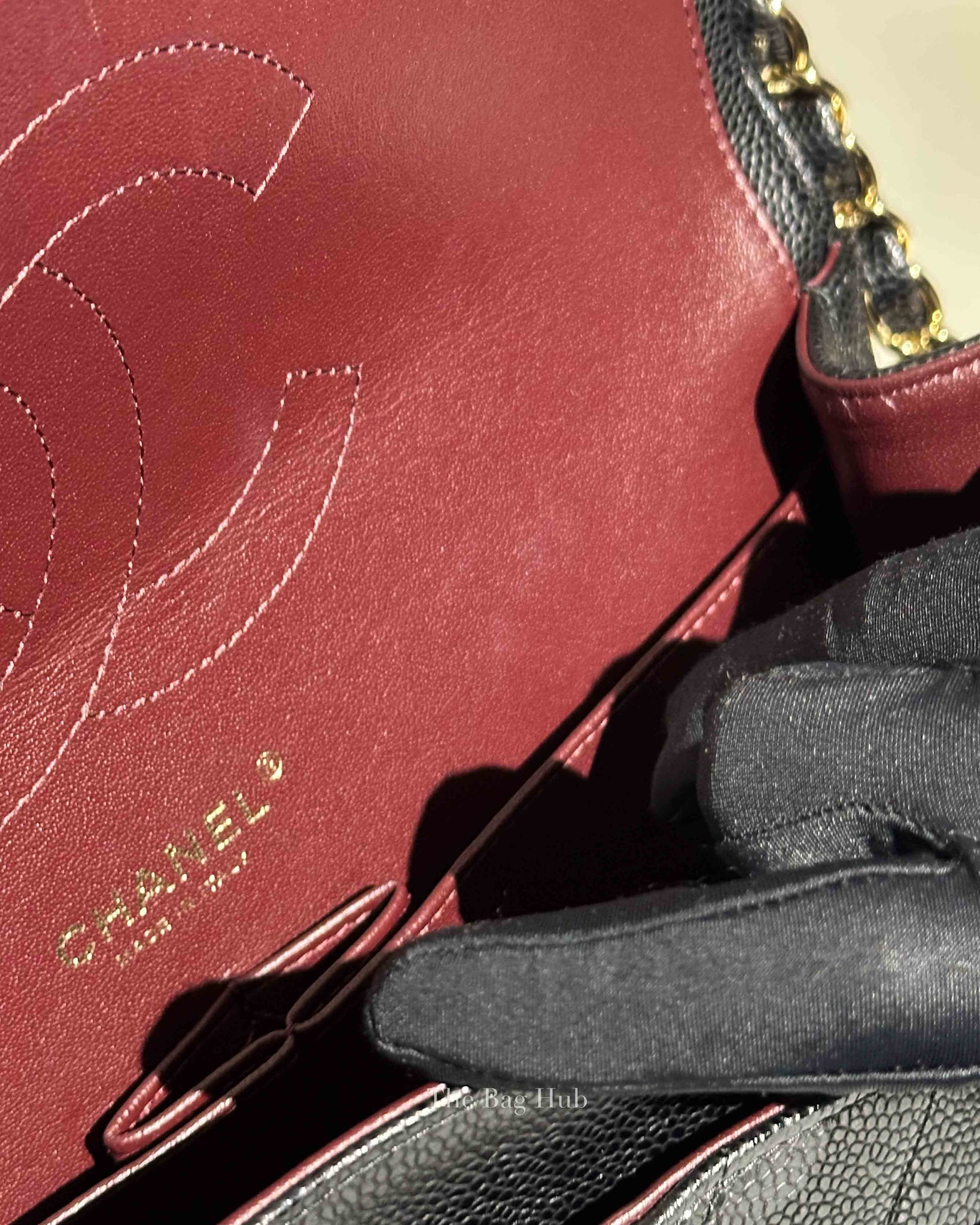 Chanel Black Quilted Caviar Large Classic Double Flap Bag GHW