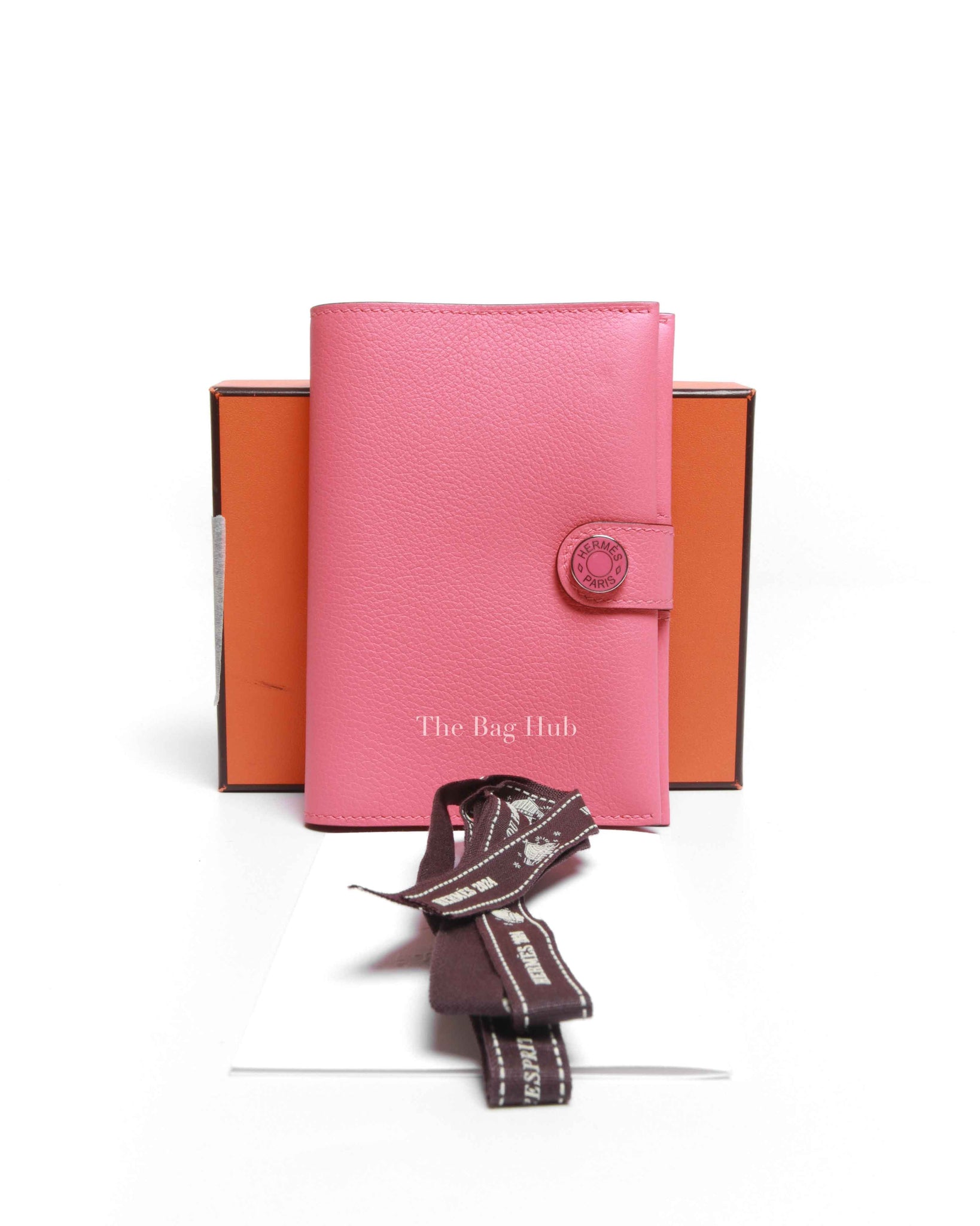 Hermes Rose Azalee Evercolor Calfskin R.M.S Passport Holder PHW