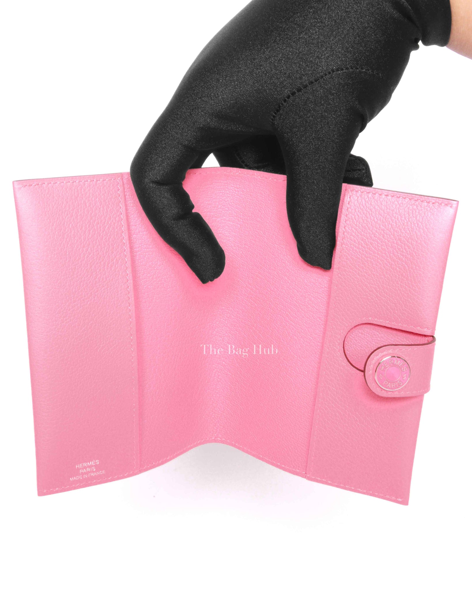 Hermes Rose Azalee Evercolor Calfskin R.M.S Passport Holder PHW