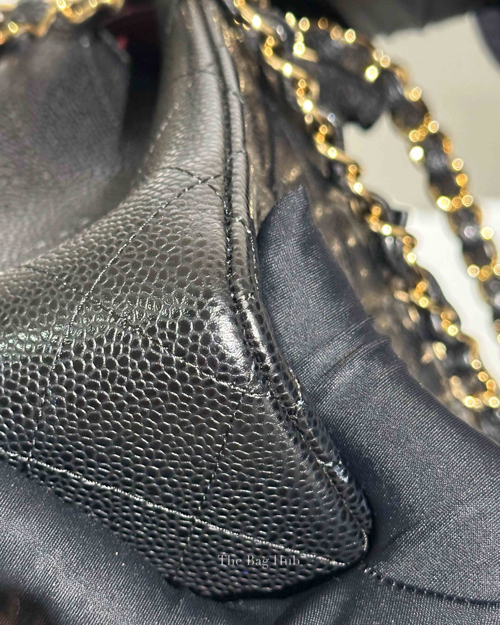 Chanel Black Quilted Caviar Large Classic Double Flap Bag GHW