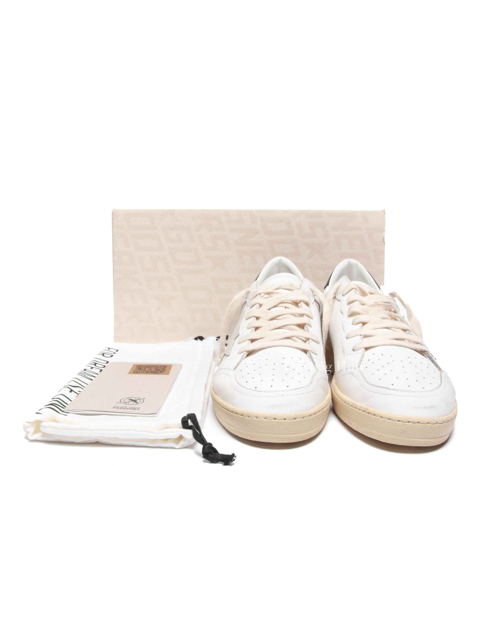 Golden Goose White/Ice/Night Blue Leather Ball Star Double Quarter Mens Sneakers Size 42