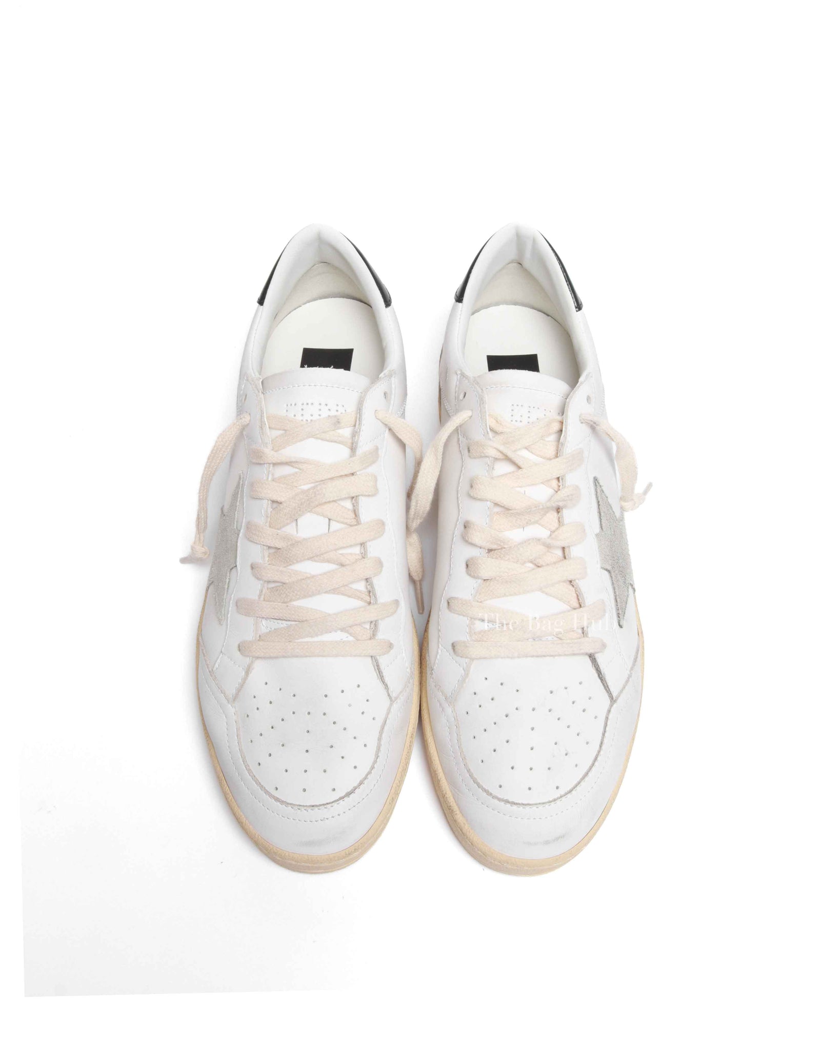 Golden Goose White/Ice/Night Blue Leather Ball Star Double Quarter Mens Sneakers Size 42