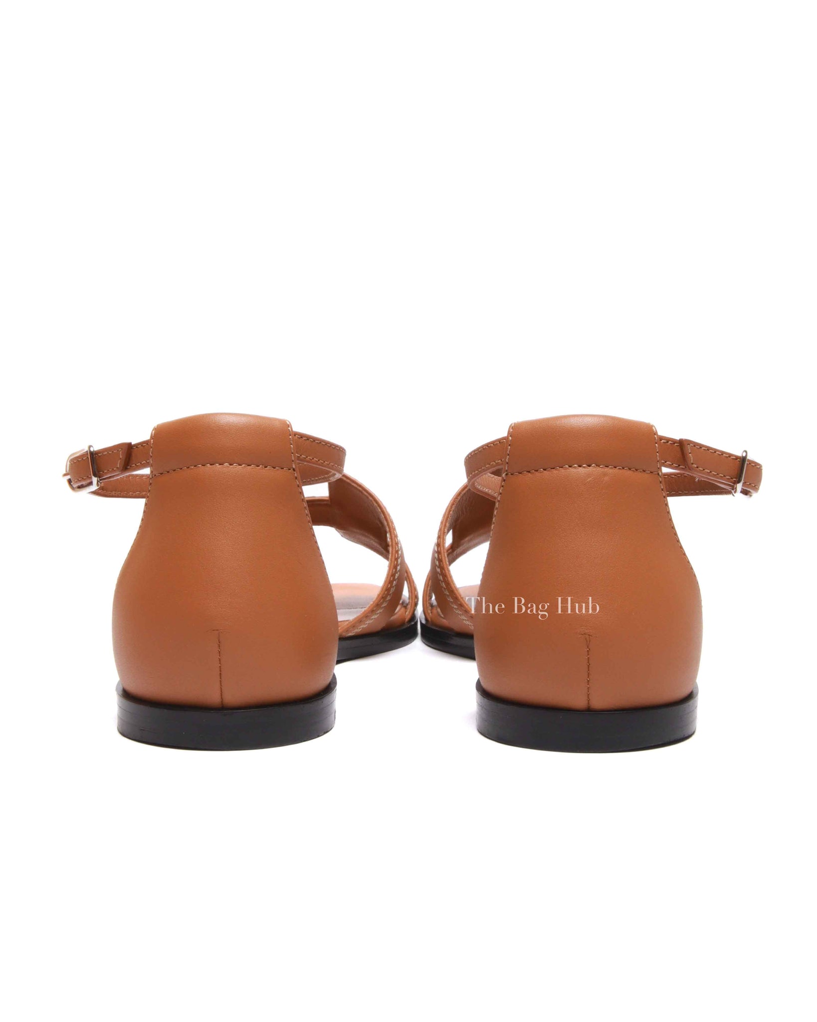 Hermes Naturel w/ Embroidered Calfskin Santorini Sandals Size 37.5