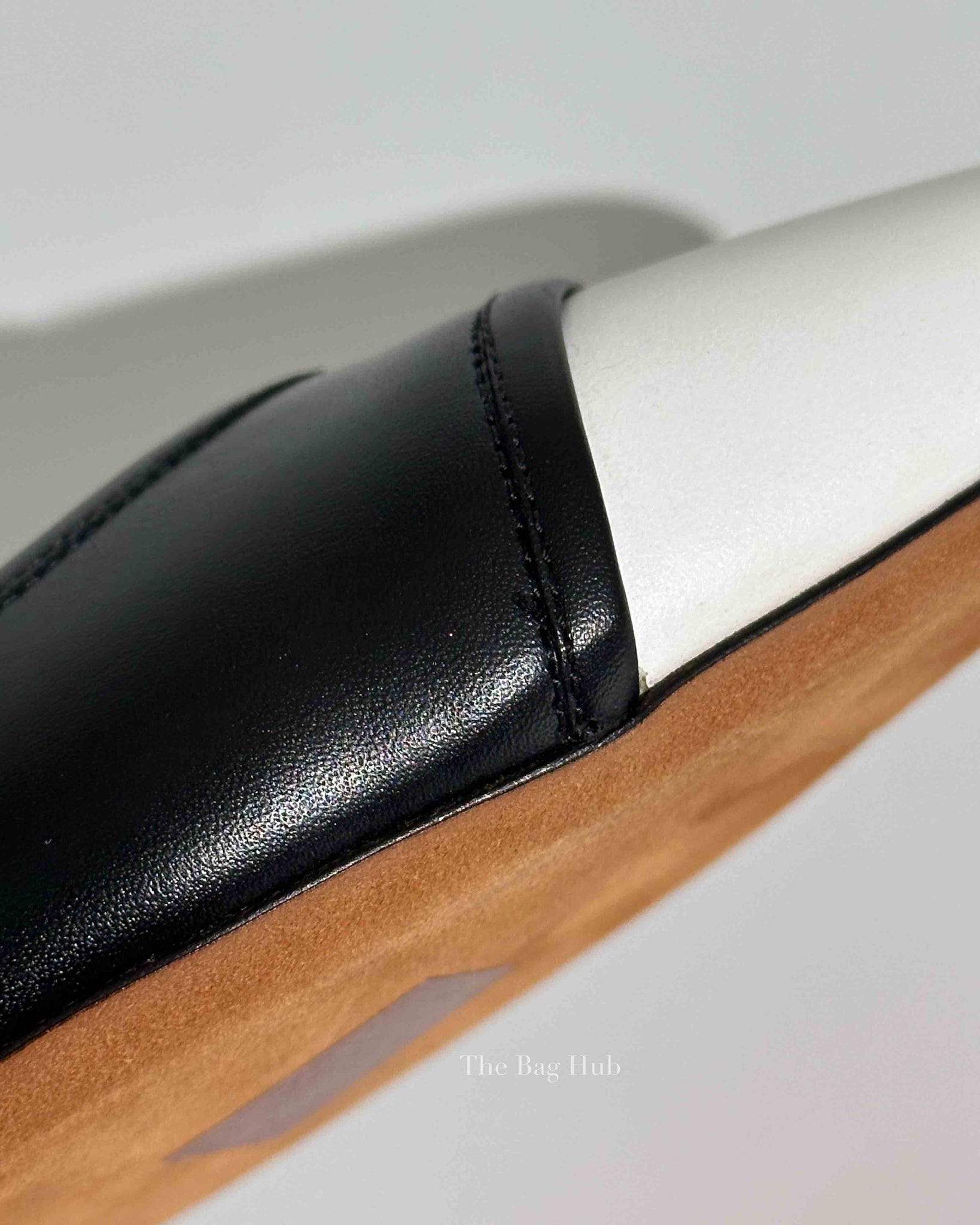 Givenchy Black/White Calfskin Graphic Ankle Strap Ballerina Flats Size 38