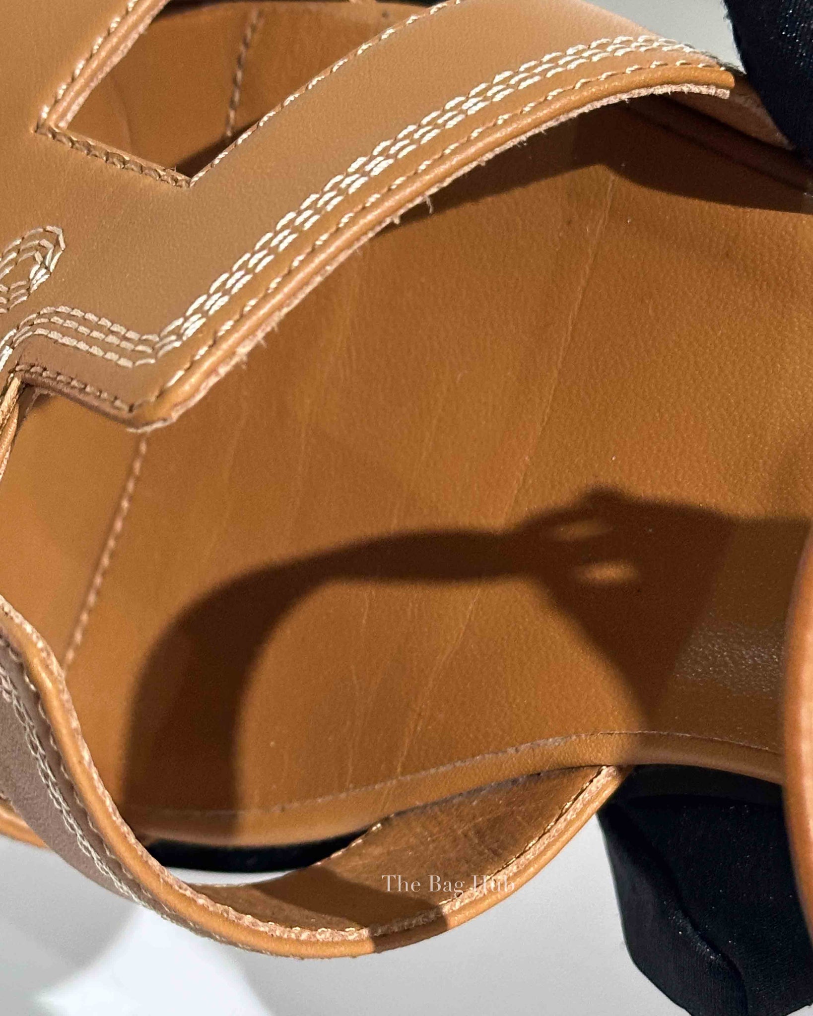 Hermes Naturel w/ Embroidered Calfskin Santorini Sandals Size 37.5