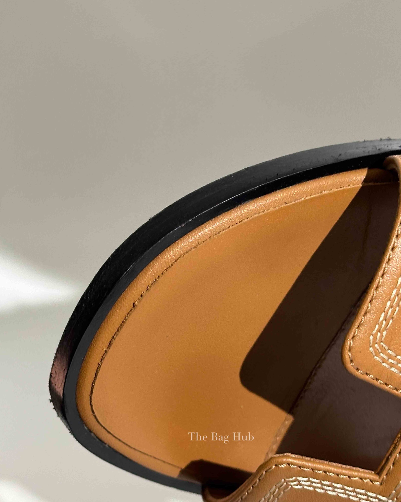 Hermes Naturel w/ Embroidered Calfskin Santorini Sandals Size 37.5