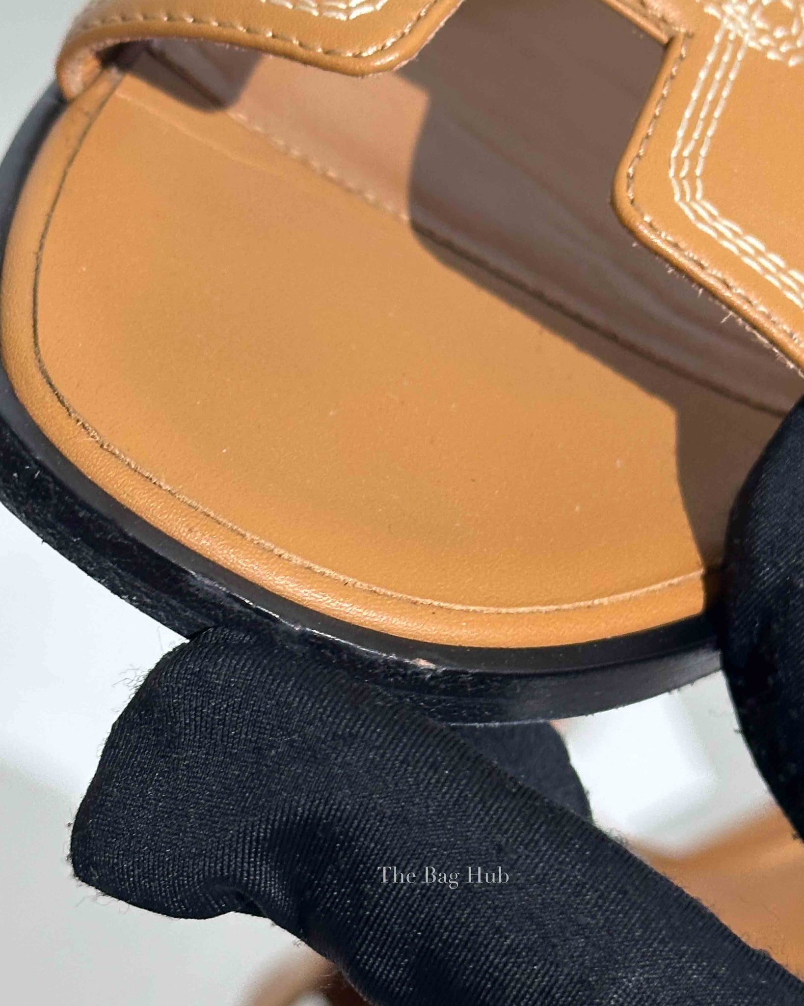 Hermes Naturel w/ Embroidered Calfskin Santorini Sandals Size 37.5