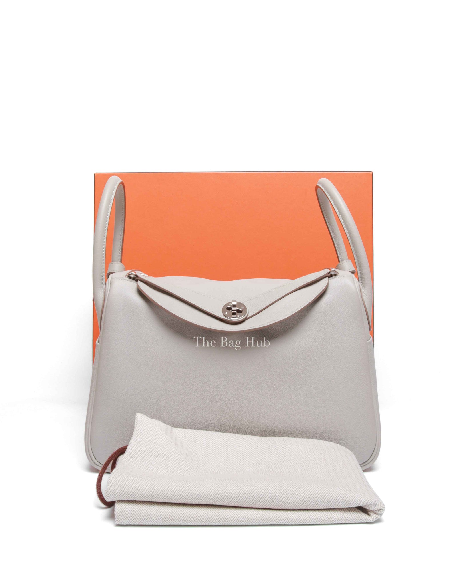 Hermes Gris Perle Evercolor Lindy 30 Bag PHW