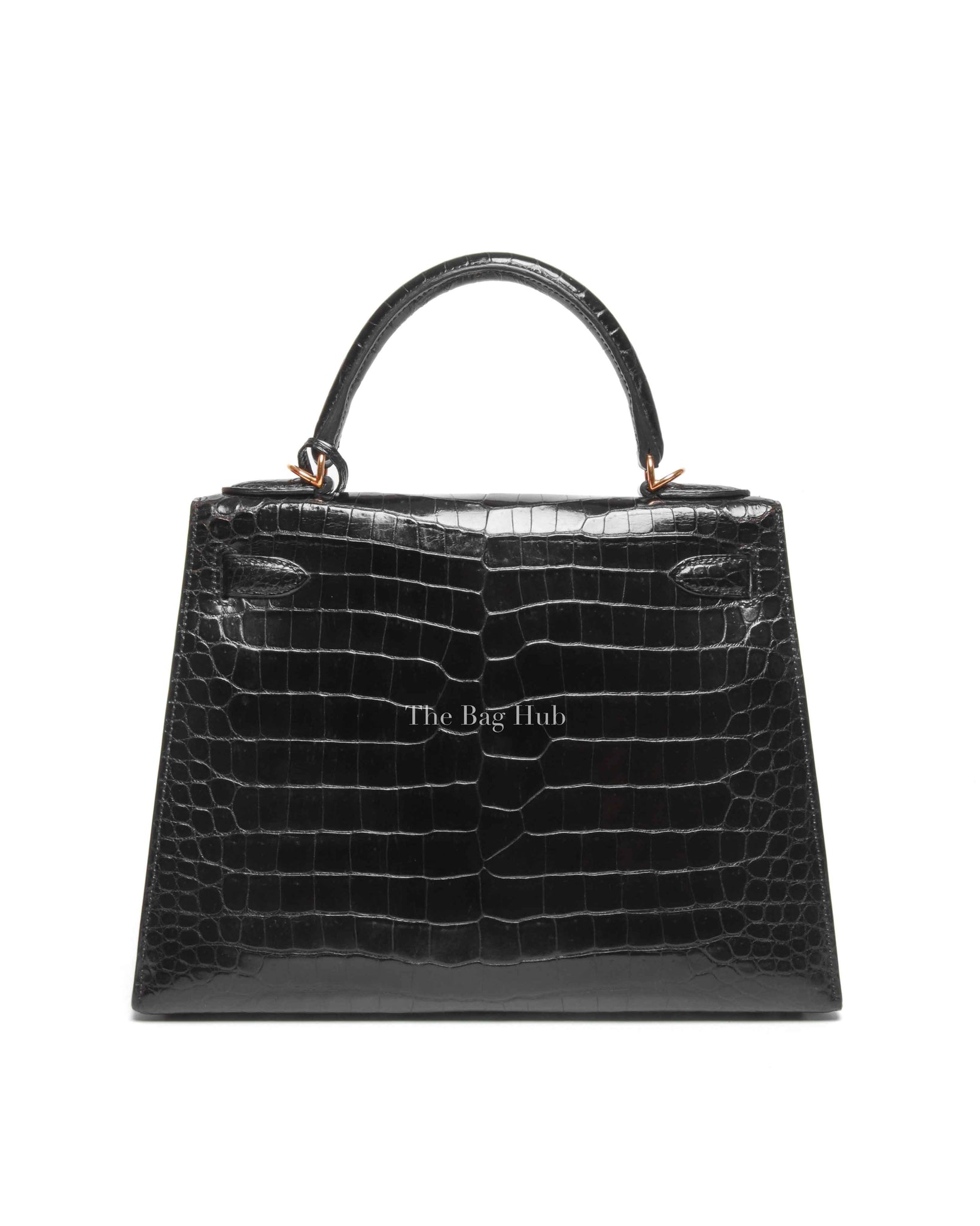 Hermes Black Porosus Crocodile Kelly 28 Bag GHW w/o Strap