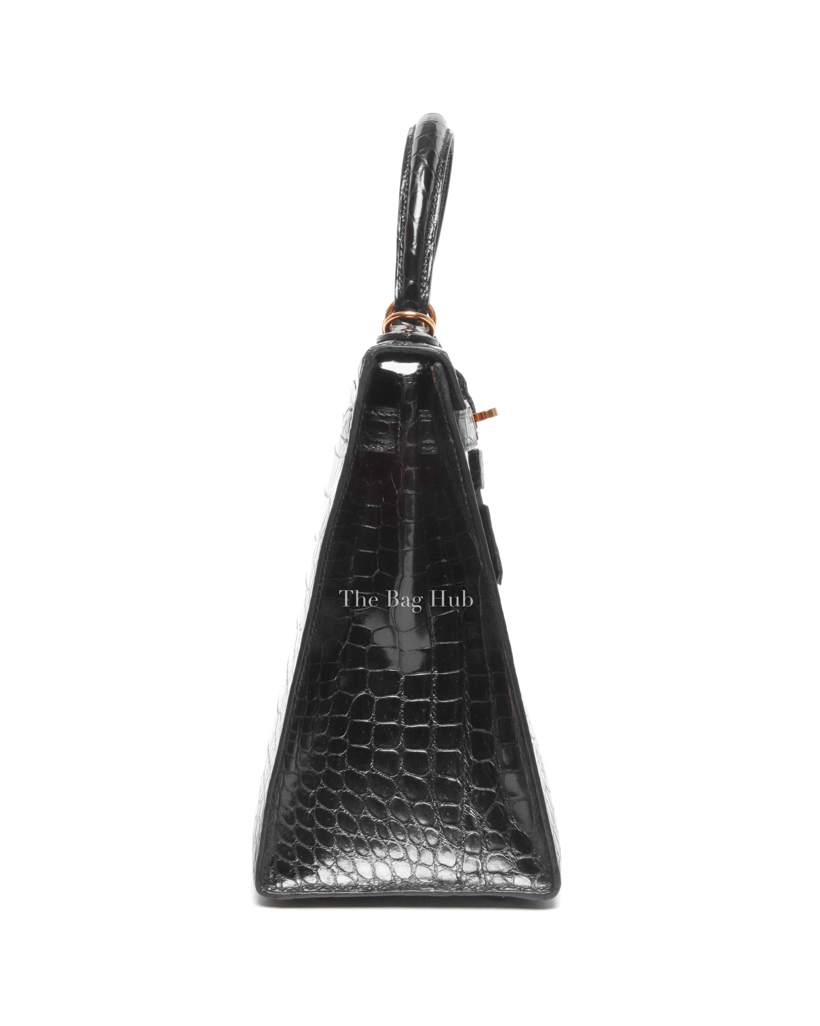 Hermes Black Porosus Crocodile Kelly 28 Bag GHW w/o Strap