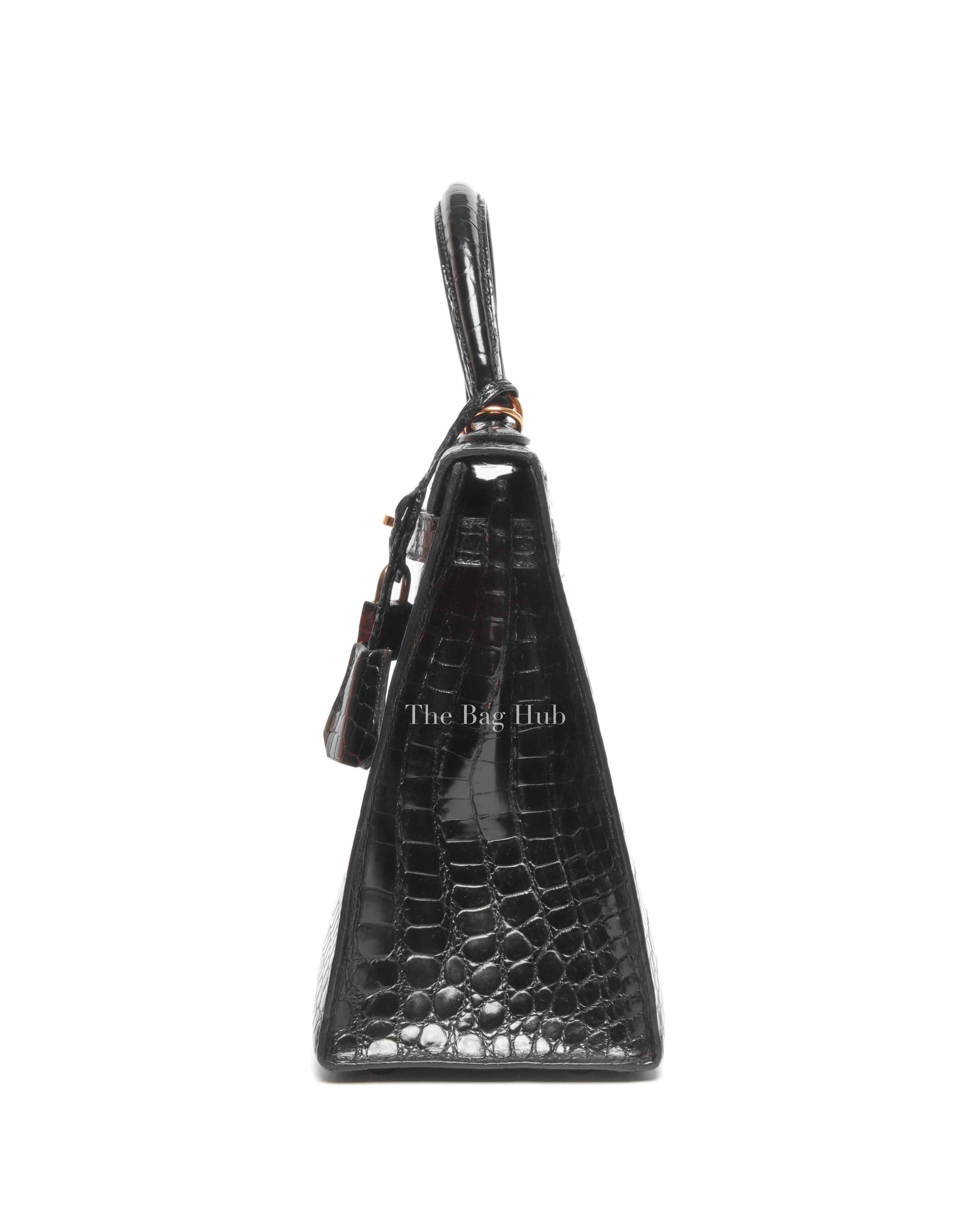 Hermes Black Porosus Crocodile Kelly 28 Bag GHW w/o Strap