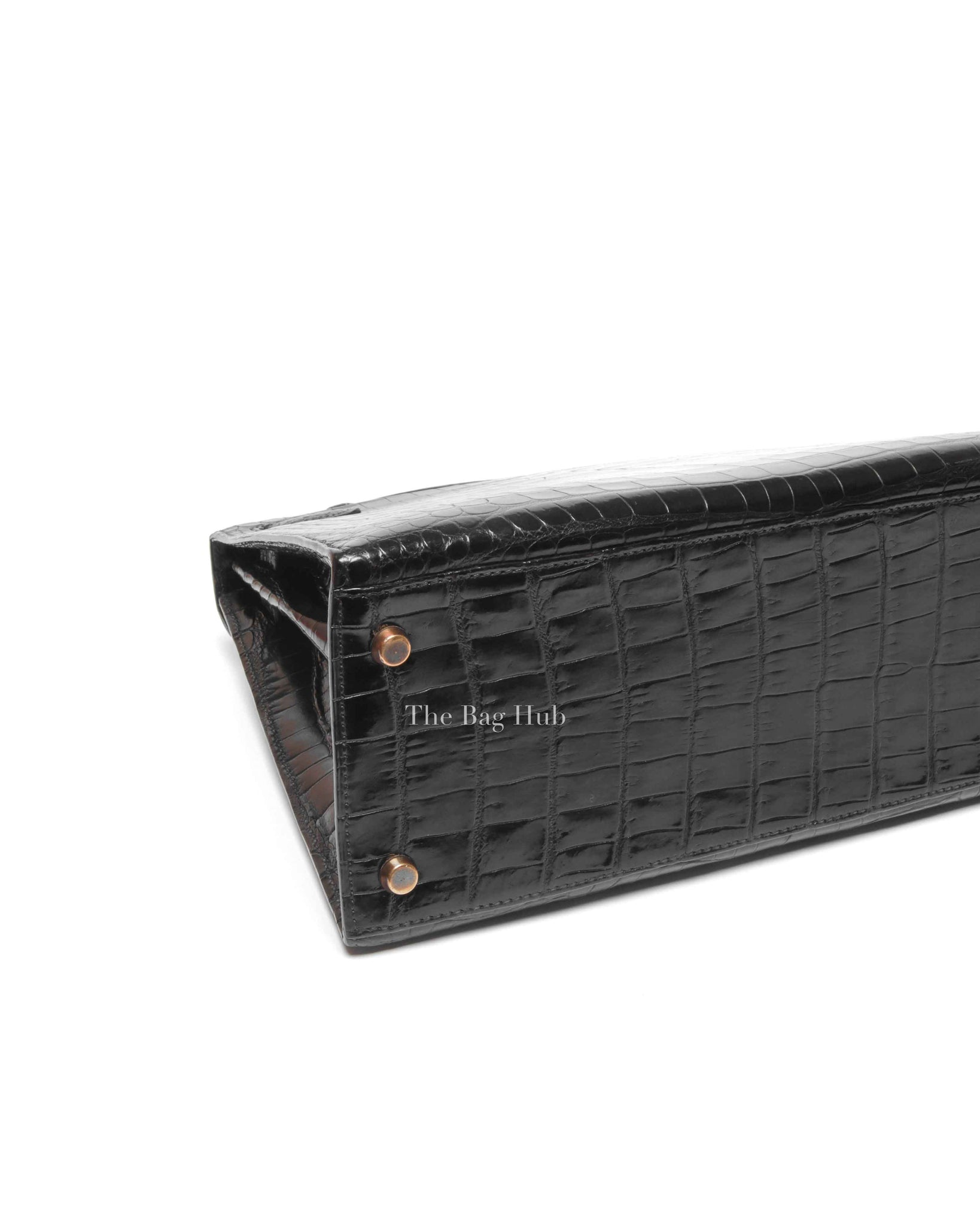 Hermes Black Porosus Crocodile Kelly 28 Bag GHW w/o Strap