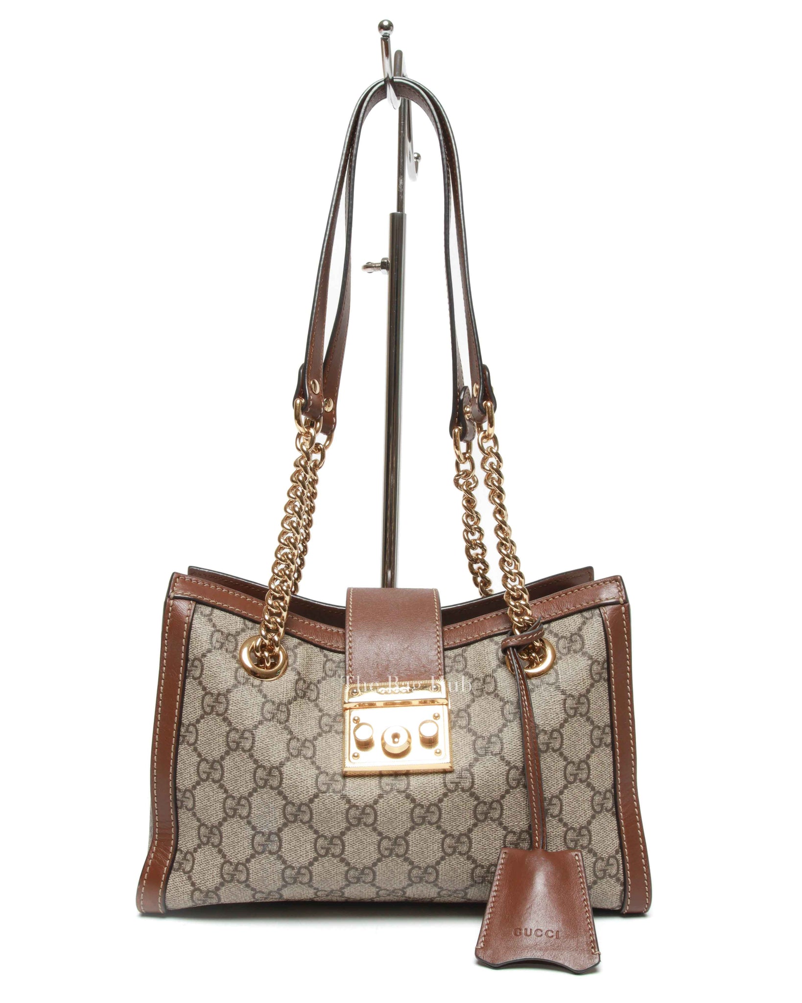 Gucci Beige/Ebony Canvas GG Supreme Padlock Medium Tote Bag