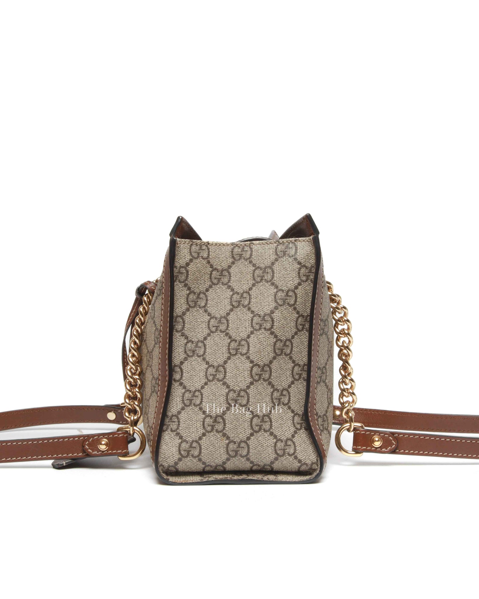 Gucci Beige/Ebony Canvas GG Supreme Padlock Medium Tote Bag