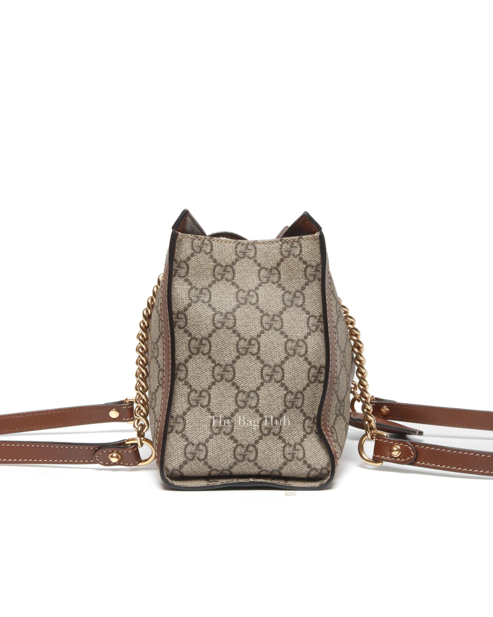 Gucci Beige/Ebony Canvas GG Supreme Padlock Medium Tote Bag