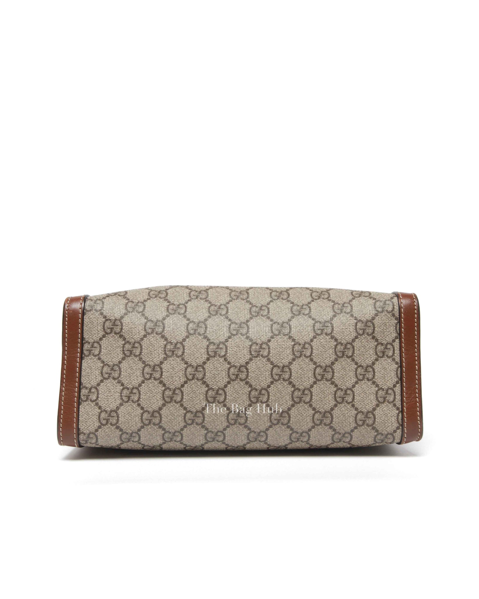 Gucci Beige/Ebony Canvas GG Supreme Padlock Medium Tote Bag