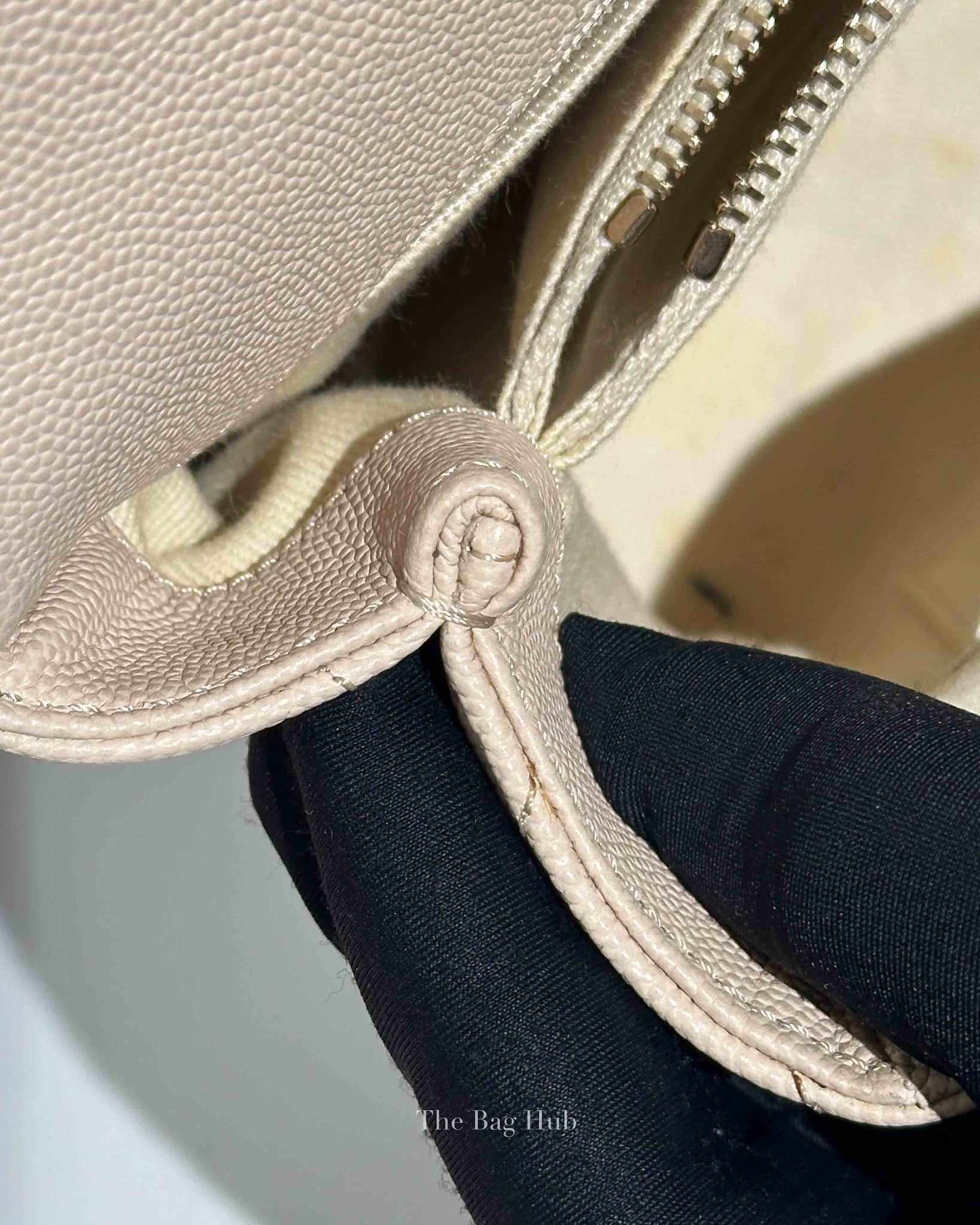 Chanel Cream Caviar Coco Handle Medium Bag GHW