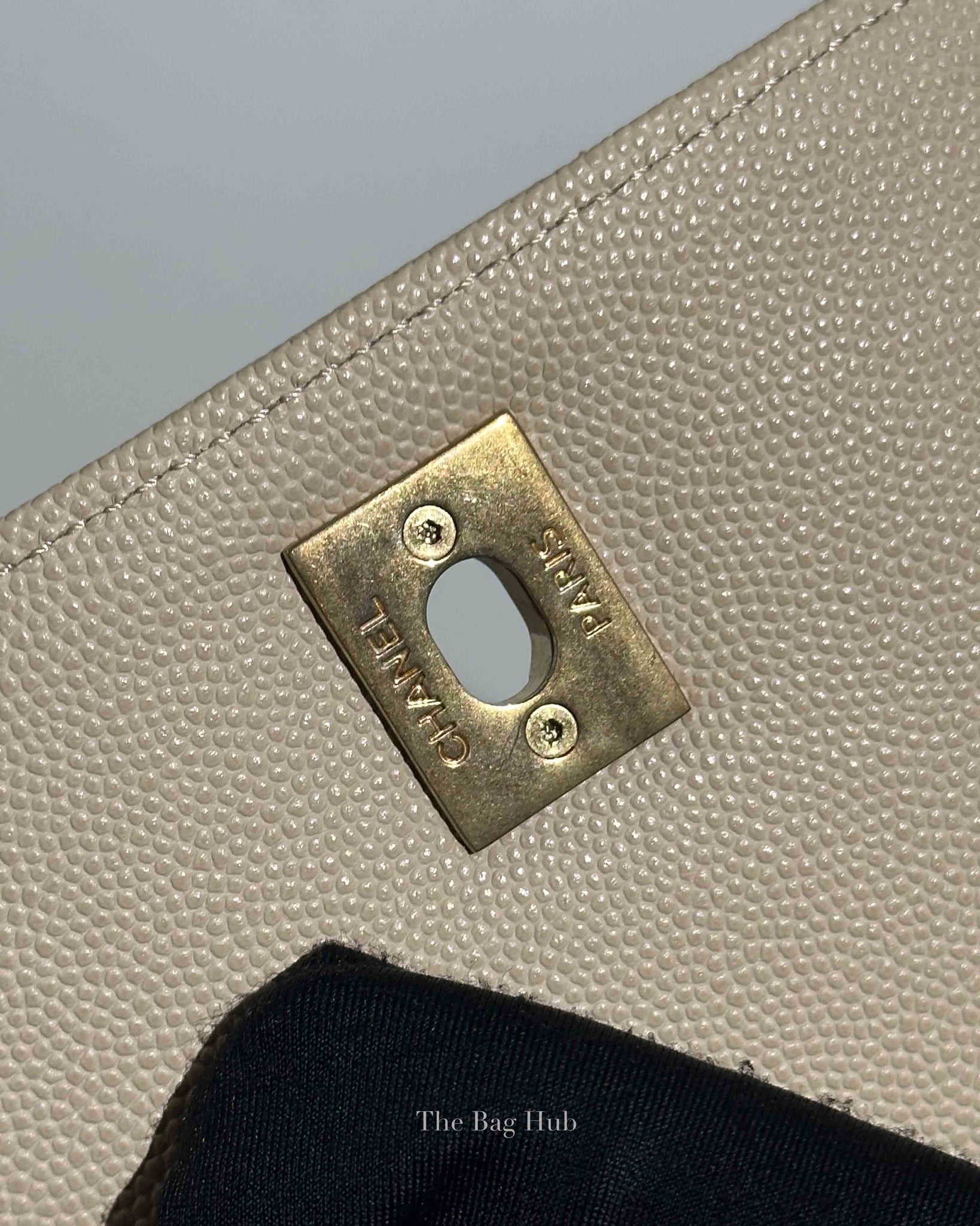 Chanel Cream Caviar Coco Handle Medium Bag GHW