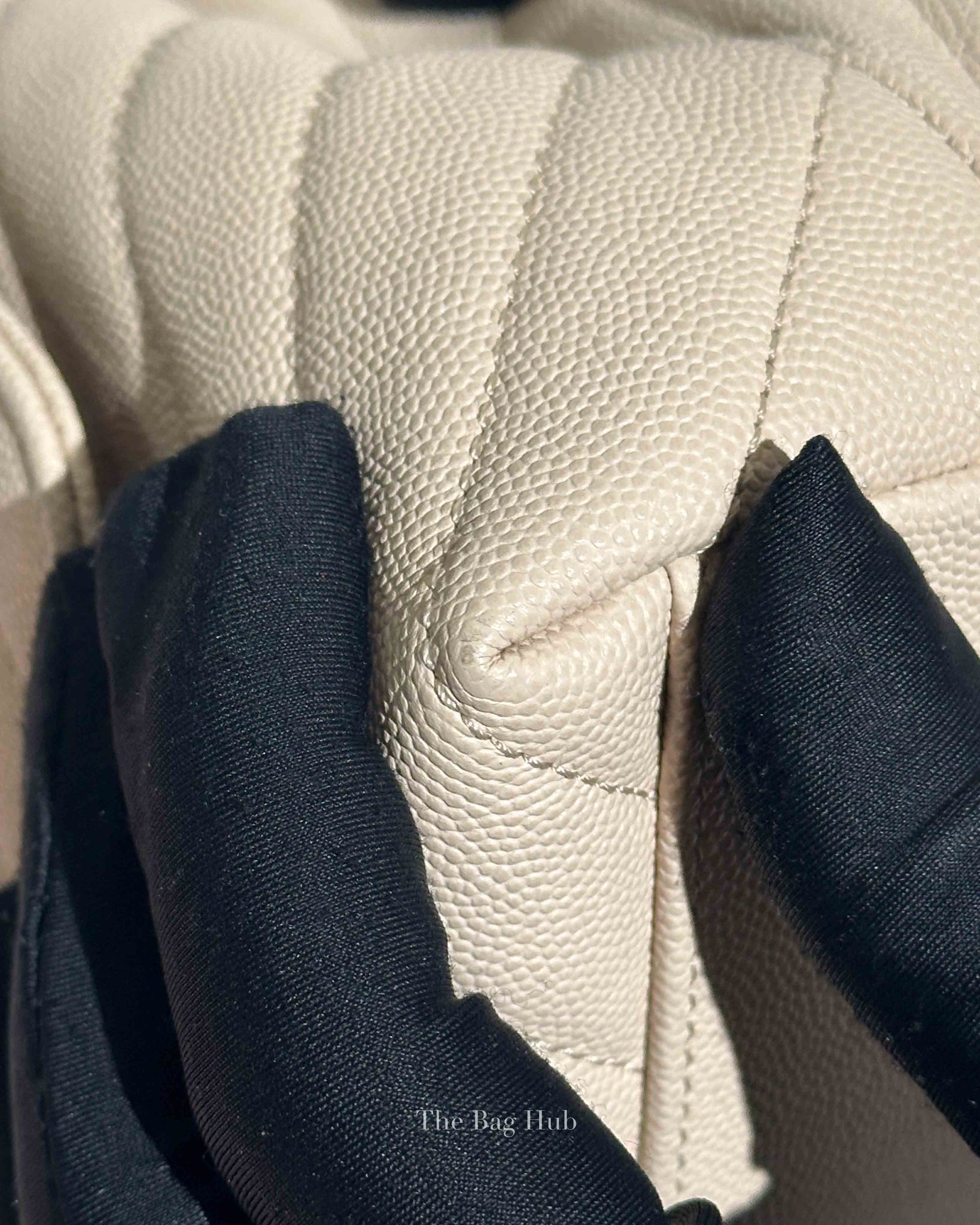 Chanel Cream Caviar Coco Handle Medium Bag GHW