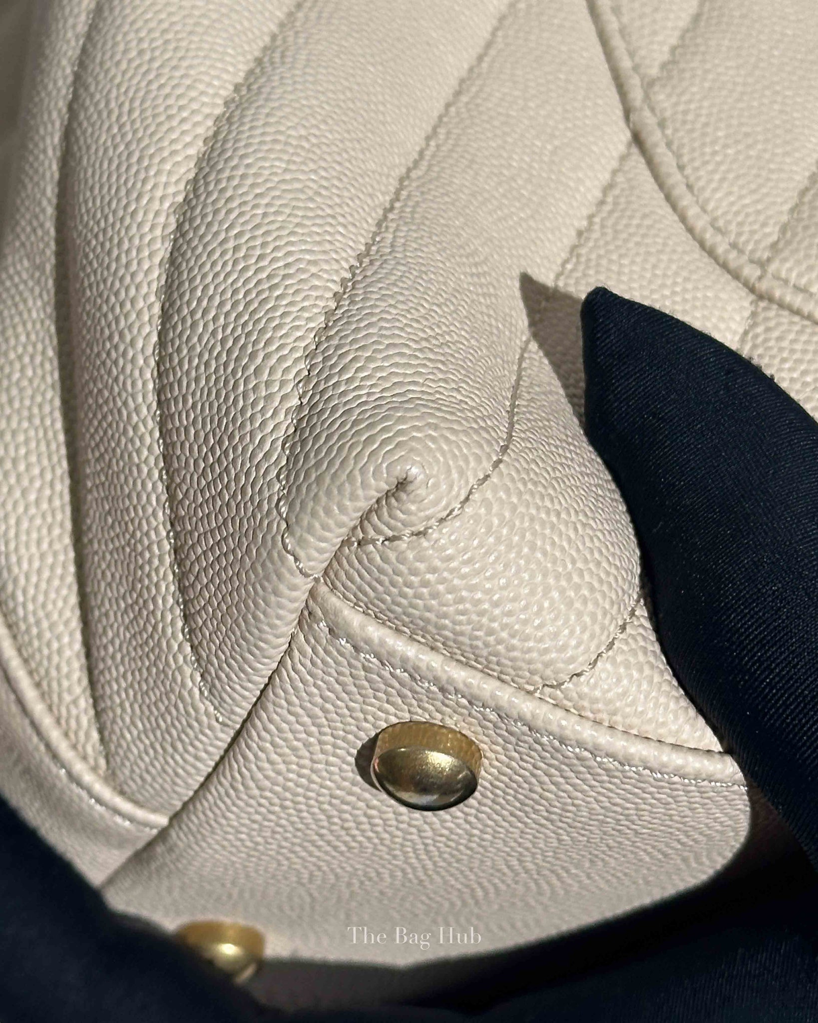 Chanel Cream Caviar Coco Handle Medium Bag GHW