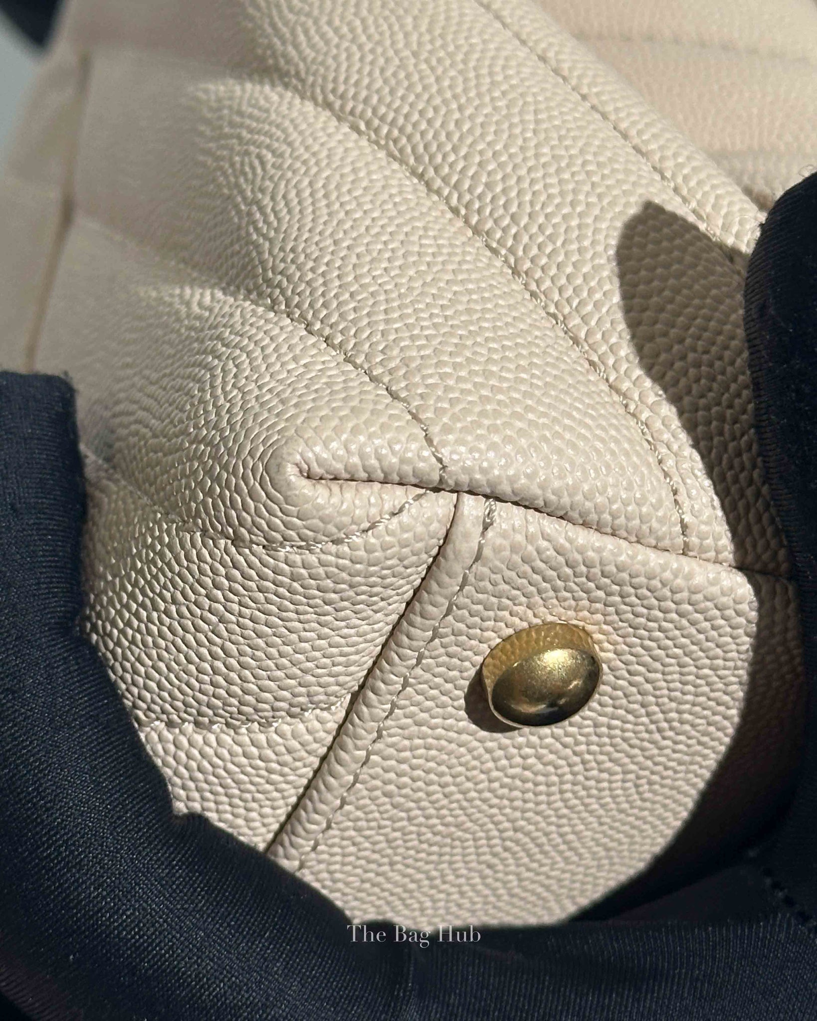 Chanel Cream Caviar Coco Handle Medium Bag GHW