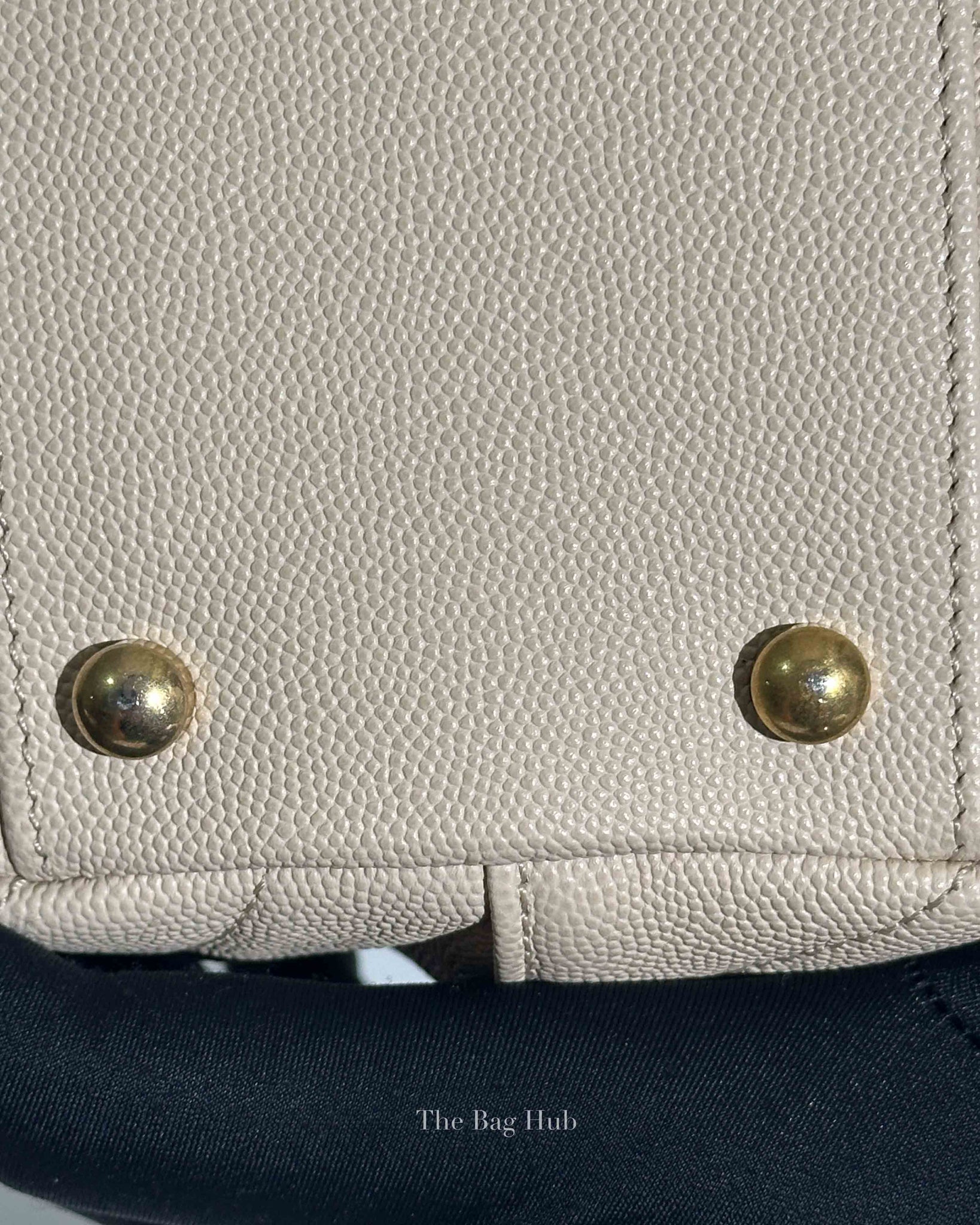 Chanel Cream Caviar Coco Handle Medium Bag GHW