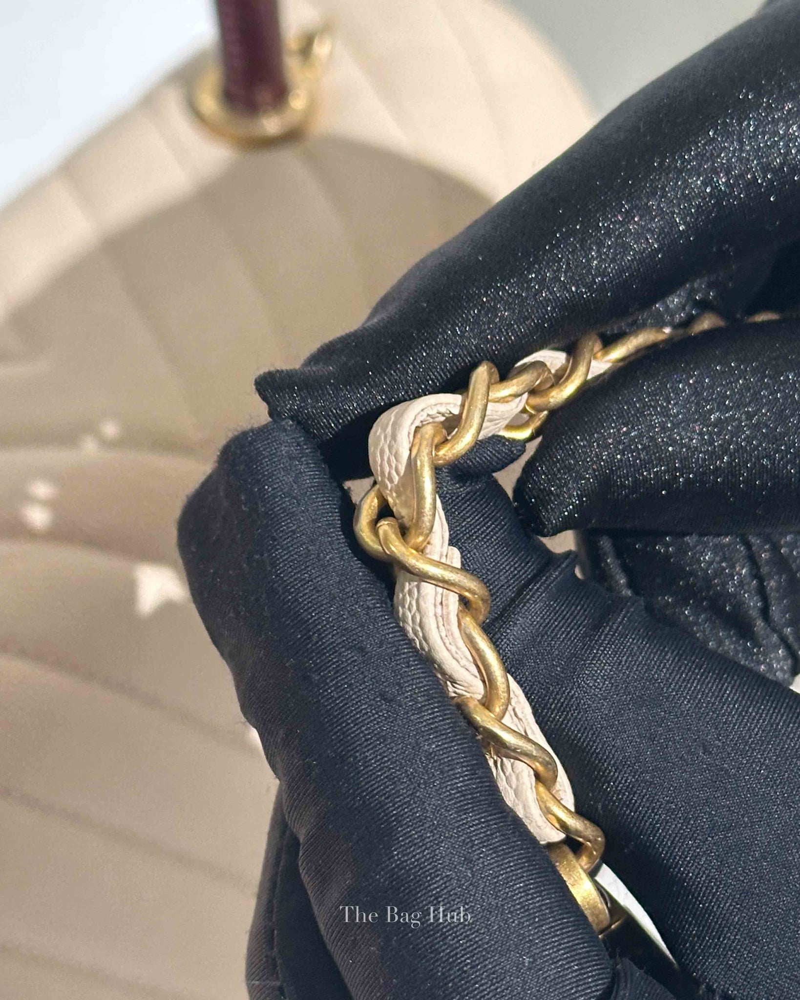 Chanel Cream Caviar Coco Handle Medium Bag GHW