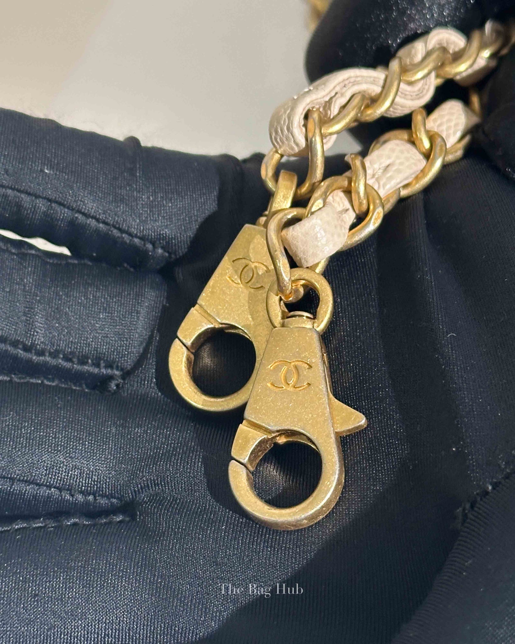 Chanel Cream Caviar Coco Handle Medium Bag GHW