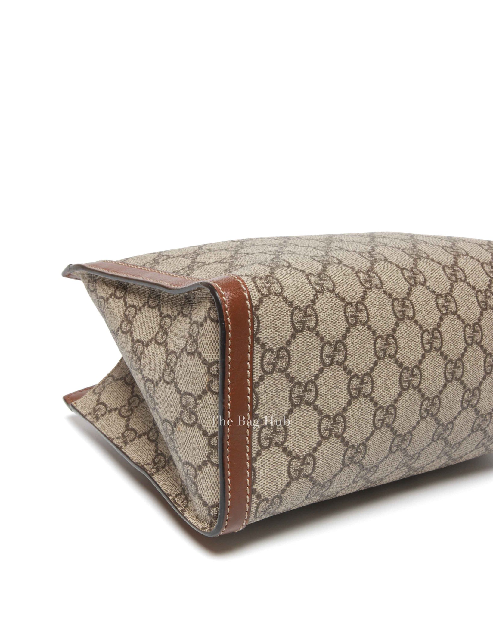 Gucci Beige/Ebony Canvas GG Supreme Padlock Medium Tote Bag